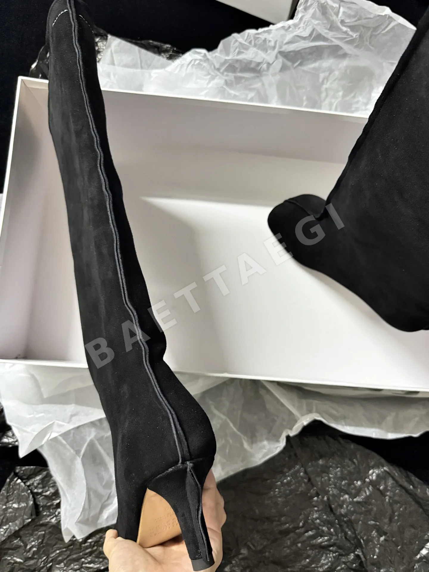 마르지엘라 매트 스웨이드 스틸레토 부츠 상세 이미지 7