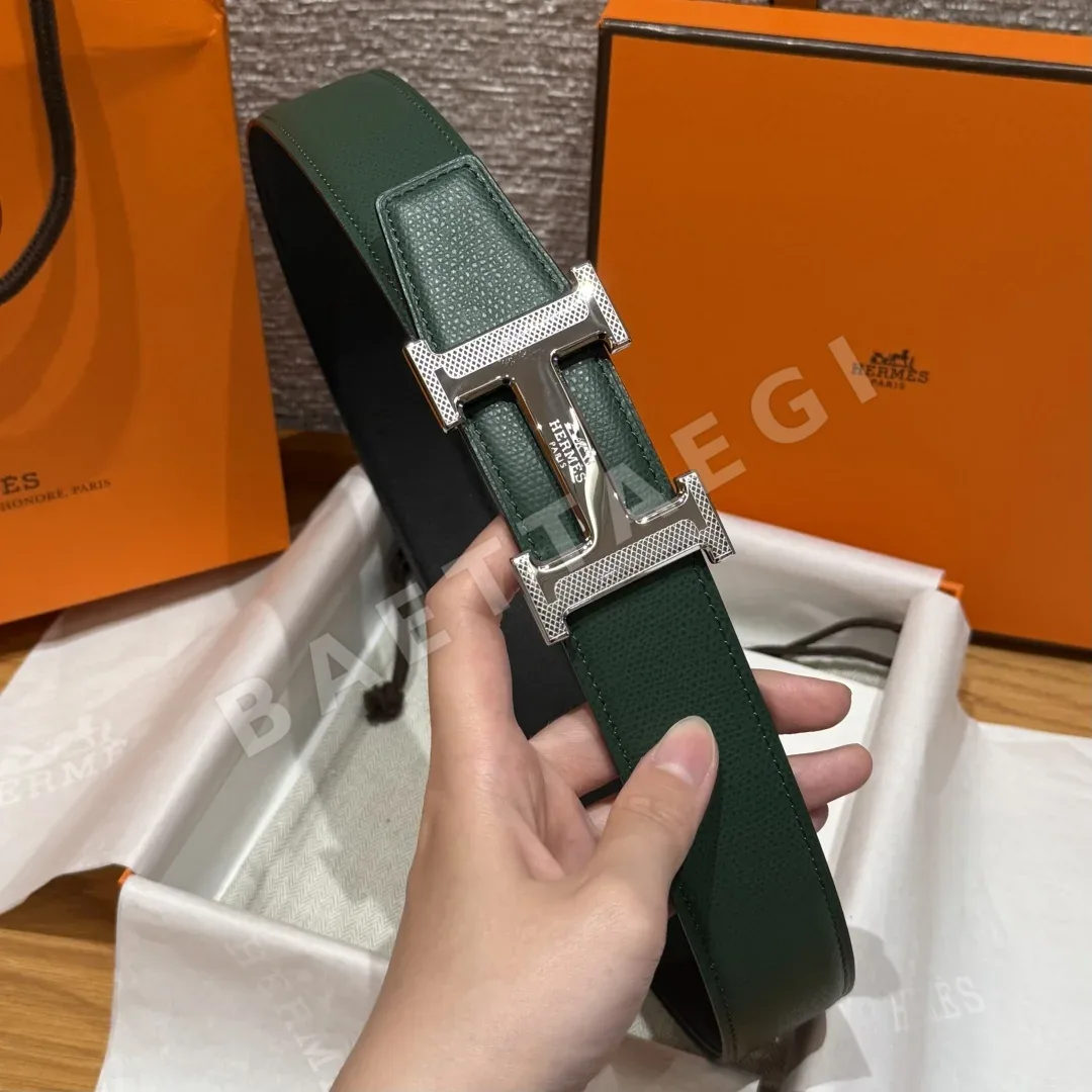 에르메스 H버클 양면 리버시블 남성 벨트 상세 이미지 3