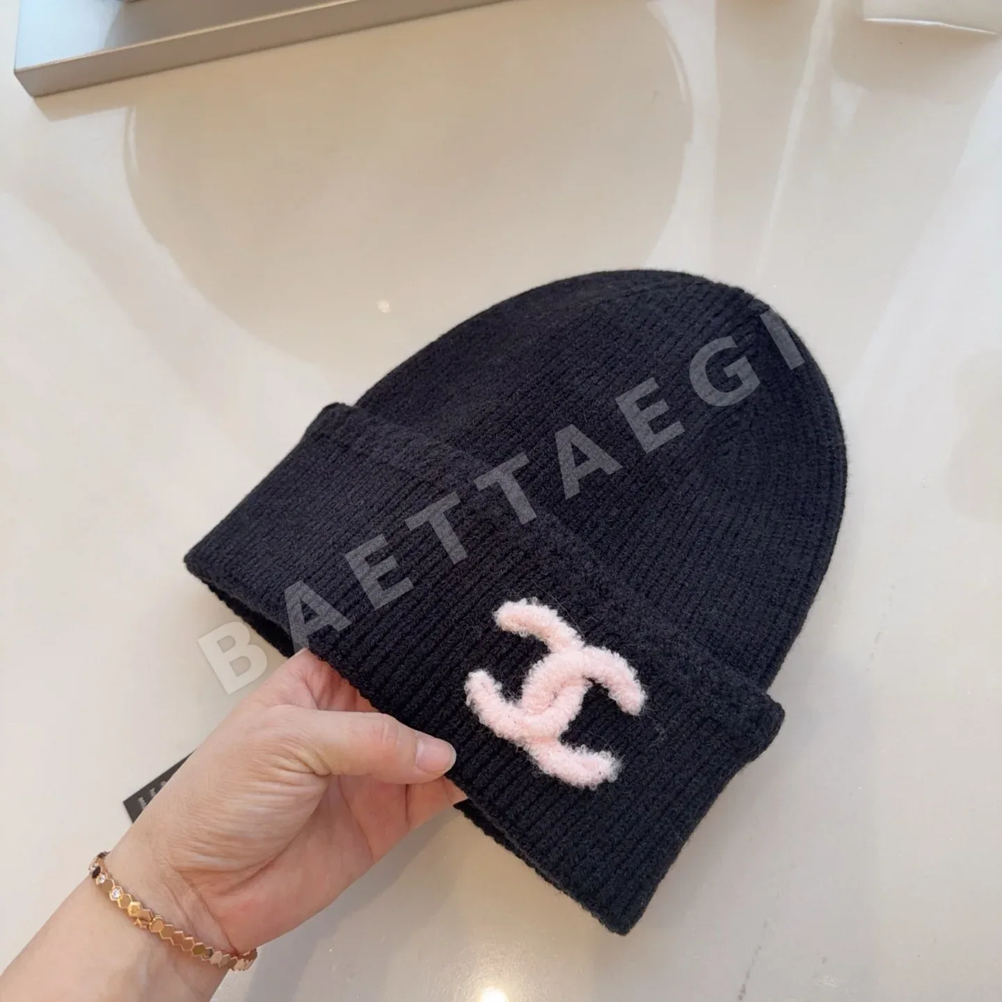 샤넬 울 니트 비니 모자 상세 이미지 7