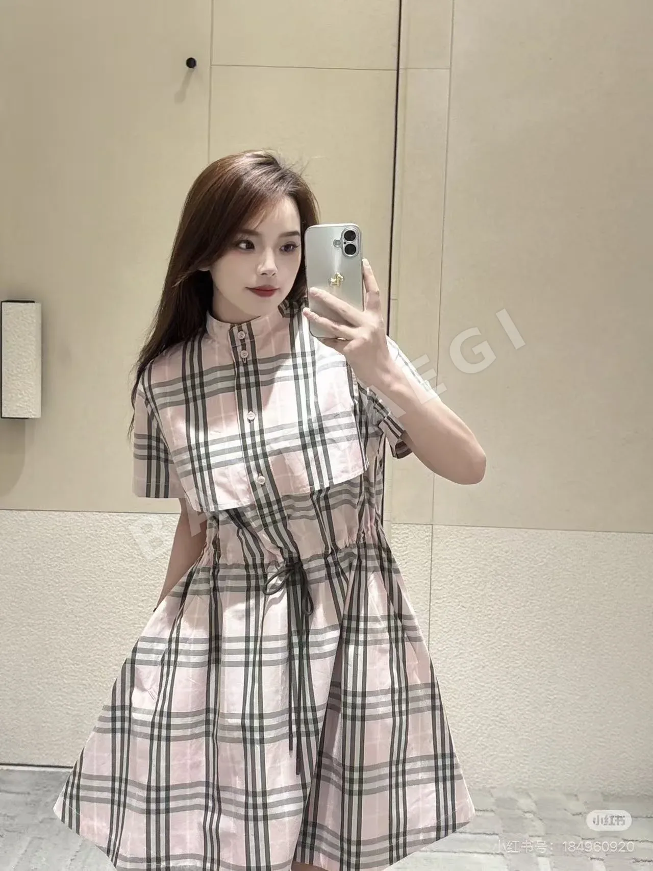 버버리 체크 패턴 셔츠 원피스 상세 이미지 1