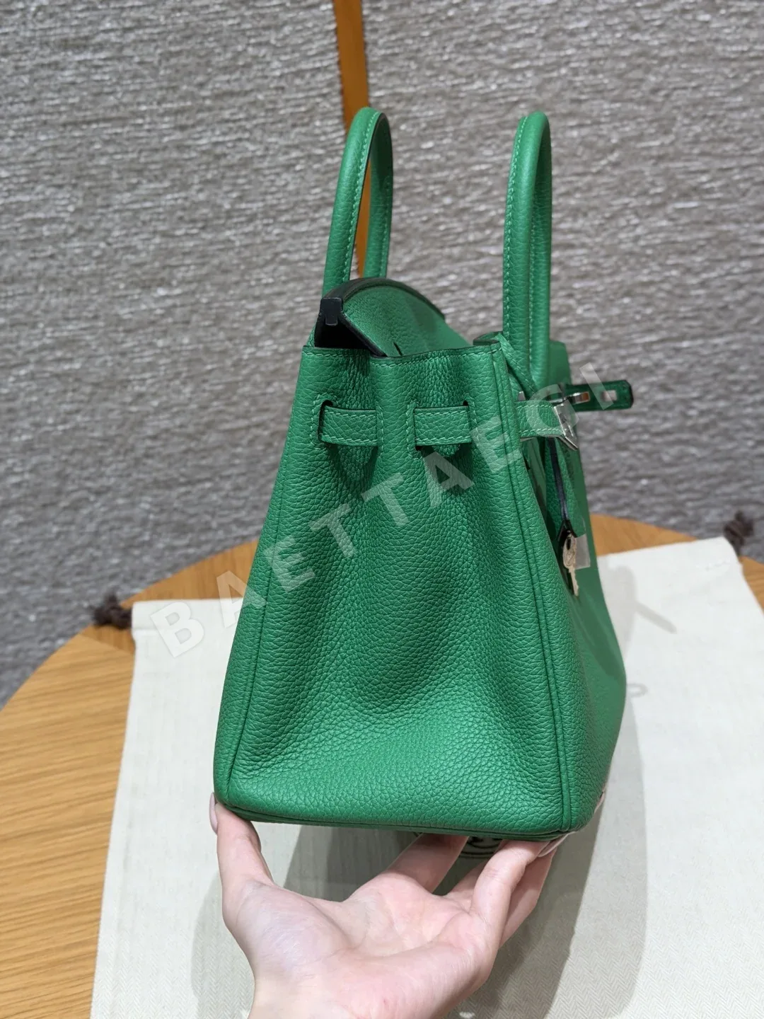 에르메스 버킨 25 대나무 그린 토고 가죽 가방 상세 이미지 2