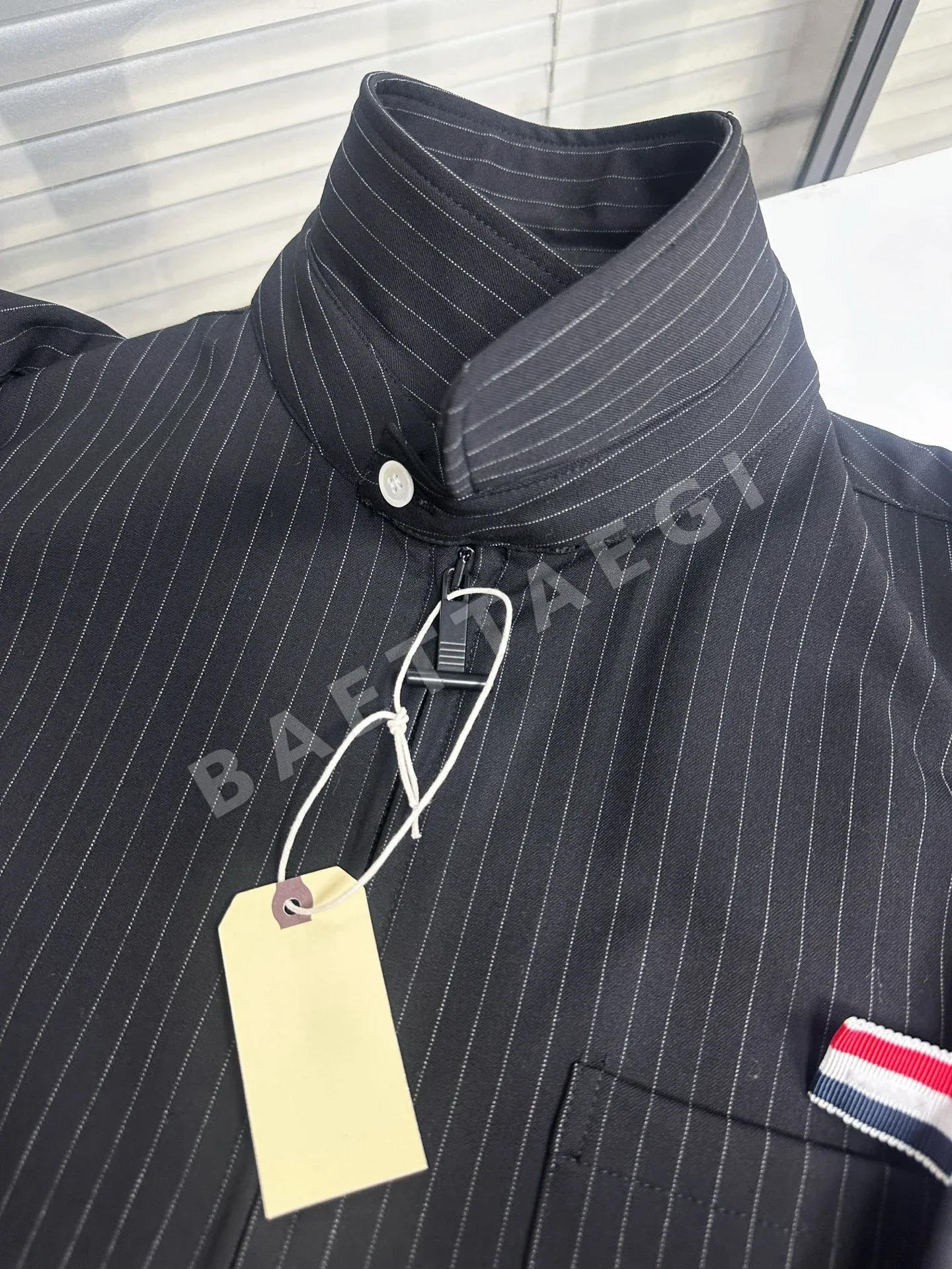 톰브라운 더블 슬리브 울 혼방 셔츠 재킷 긴팔 상세 이미지 7