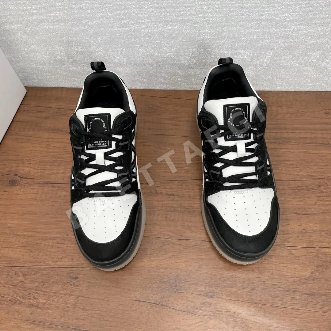 몽클레르 스니커즈 남성 가죽 M자형 웨빙 스트라이프 상세 이미지 2