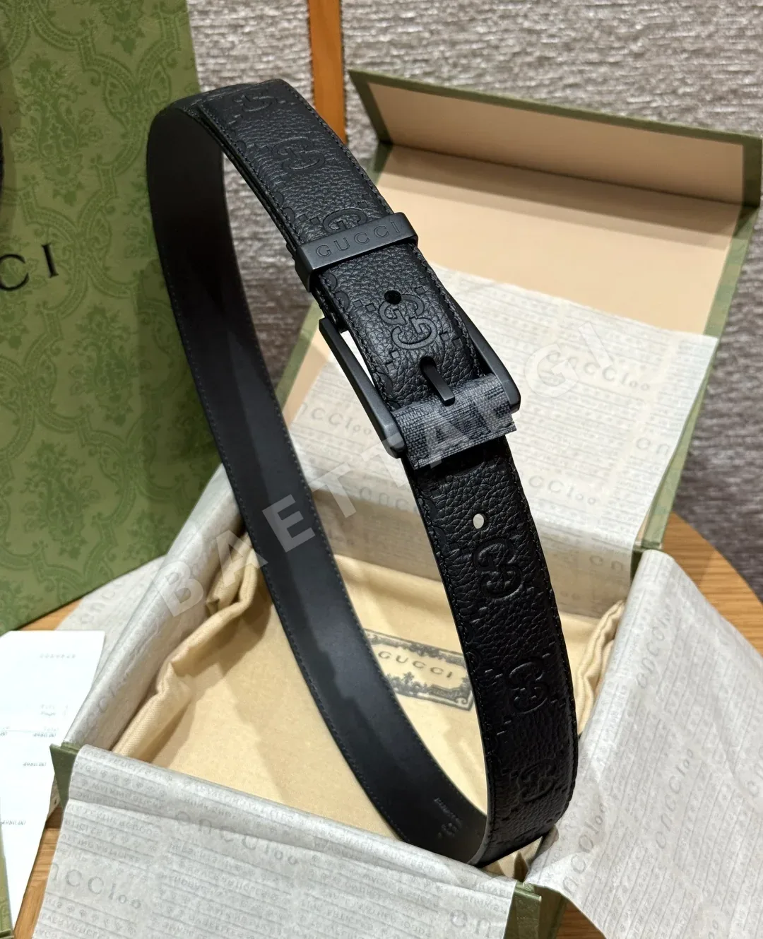 구찌 GG 엠보스 가죽 벨트 상세 이미지 3