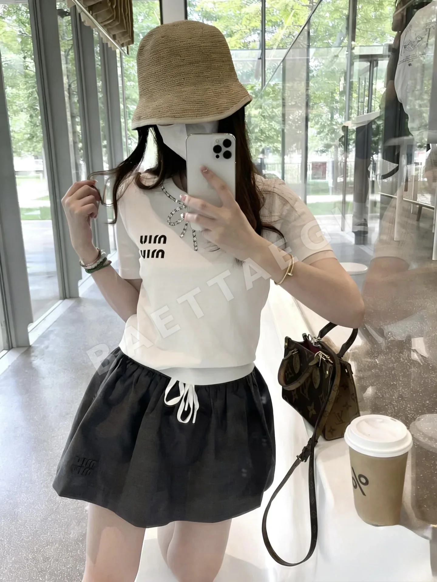 미우미우 여성 반팔 티셔츠 상세 이미지 5