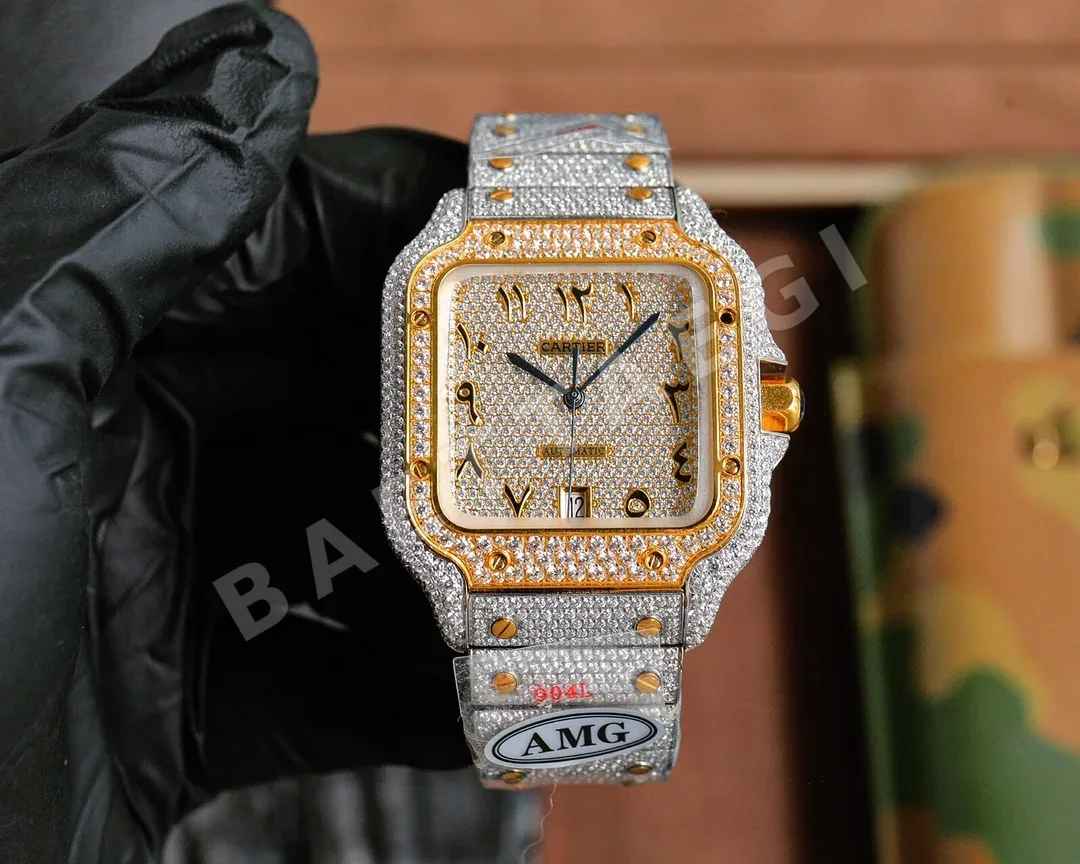 까르띠에 다이아몬드 가죽 스트랩 시계 상세 이미지 3