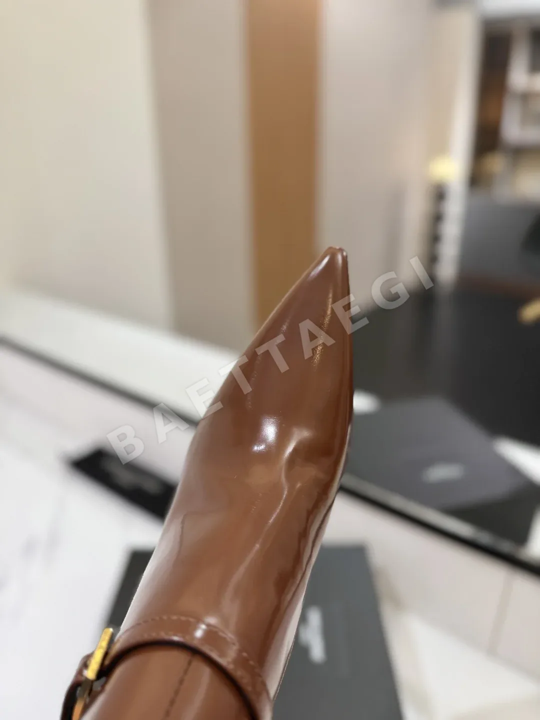 생로랑 메탈릭 스틸레토 마틴 바이커 앵클 부츠 9442 상세 이미지 6