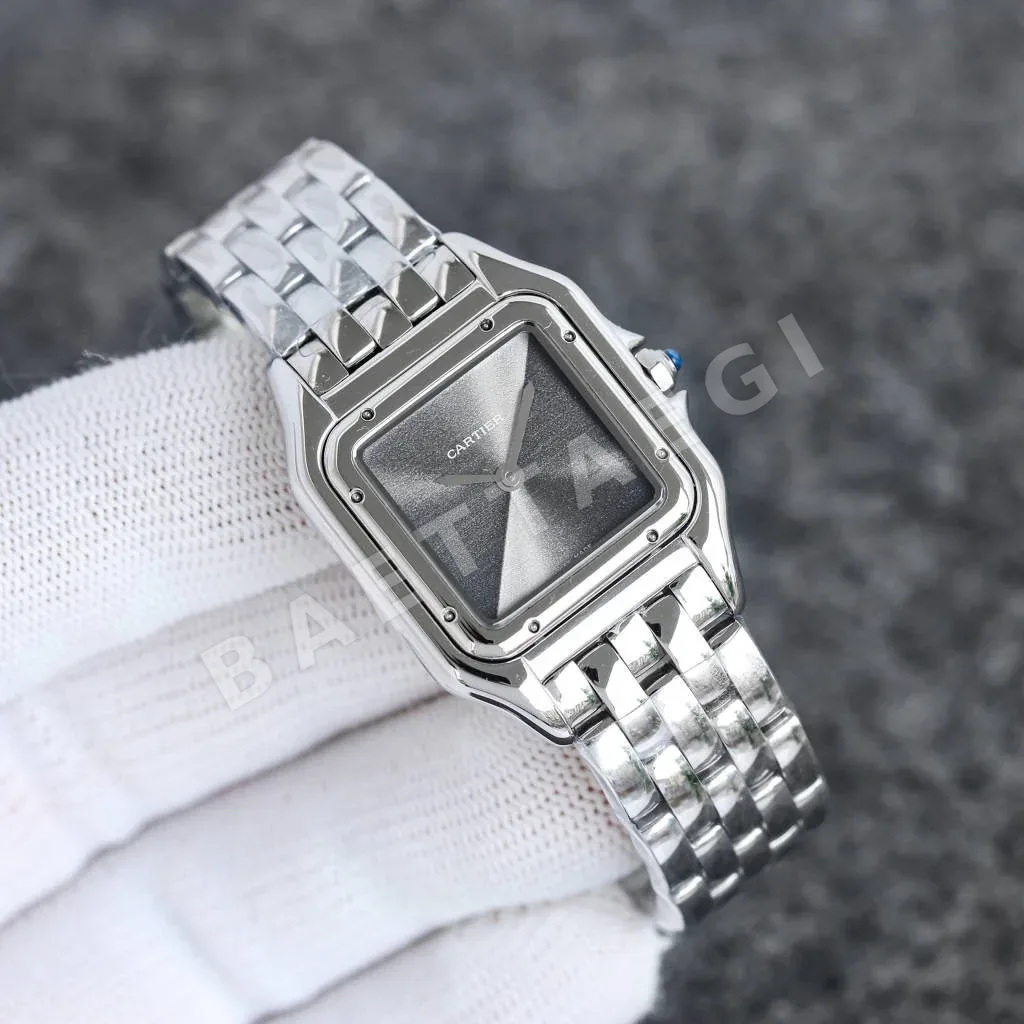 까르띠에 팬테르 시계 쿼츠 다이아몬드 사파이어 글라스 블루 스틸밴드 상세 이미지 5