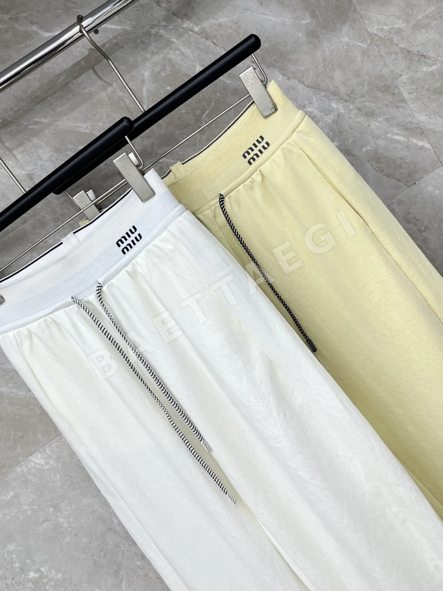 미우미우 드로스트링 캐주얼 바지 상세 이미지 5