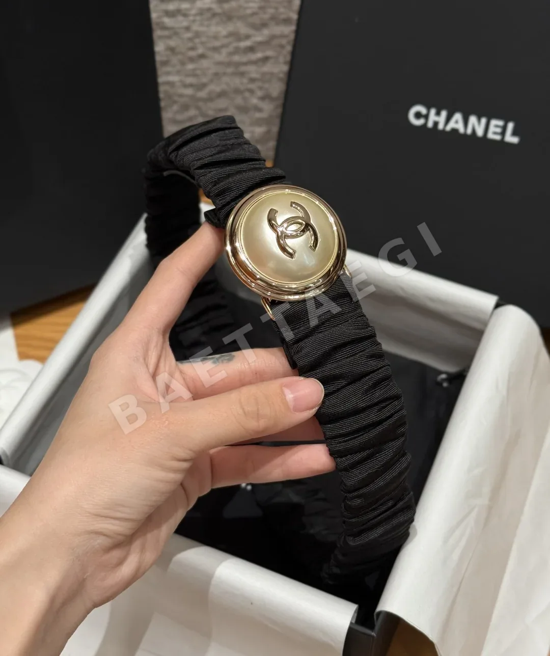 샤넬 클래식 더블 C 로고 여성용 벨트 상세 이미지 3