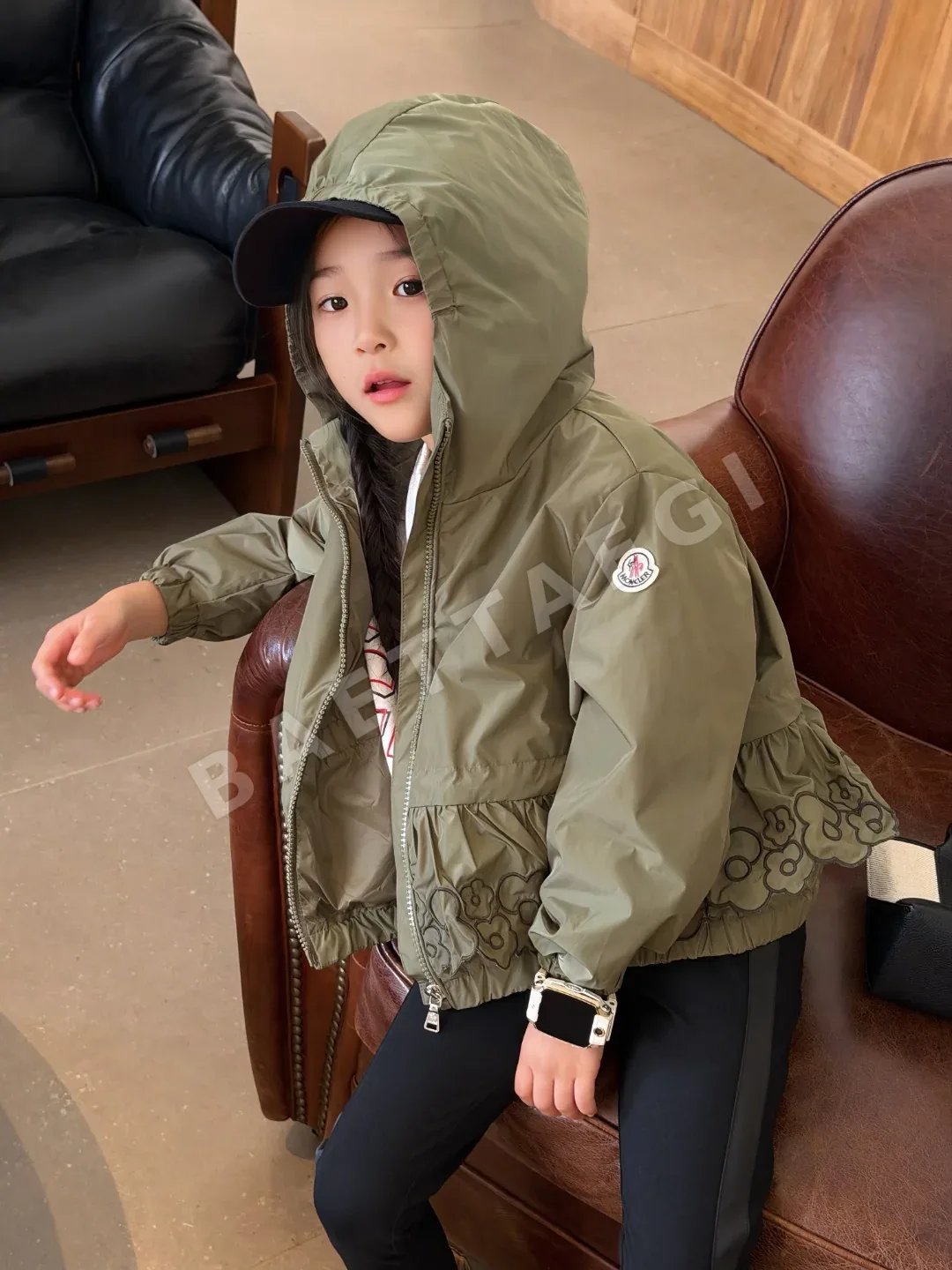 몽클레르 MC 그린 꽃무늬 키즈 자켓 상세 이미지 1