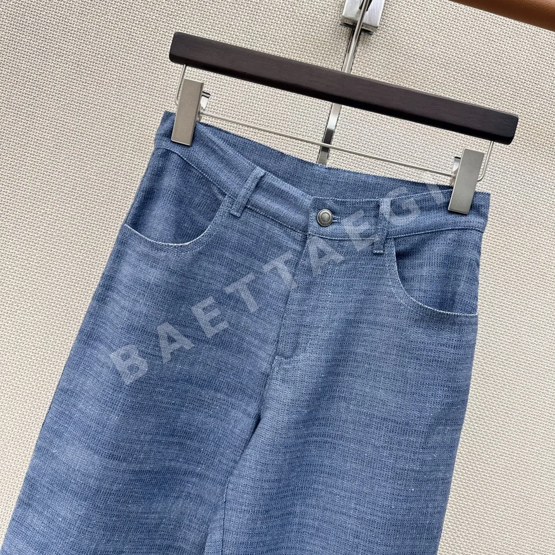 로에베 린넨 데님 크롭 스트레이트 팬츠 상세 이미지 3