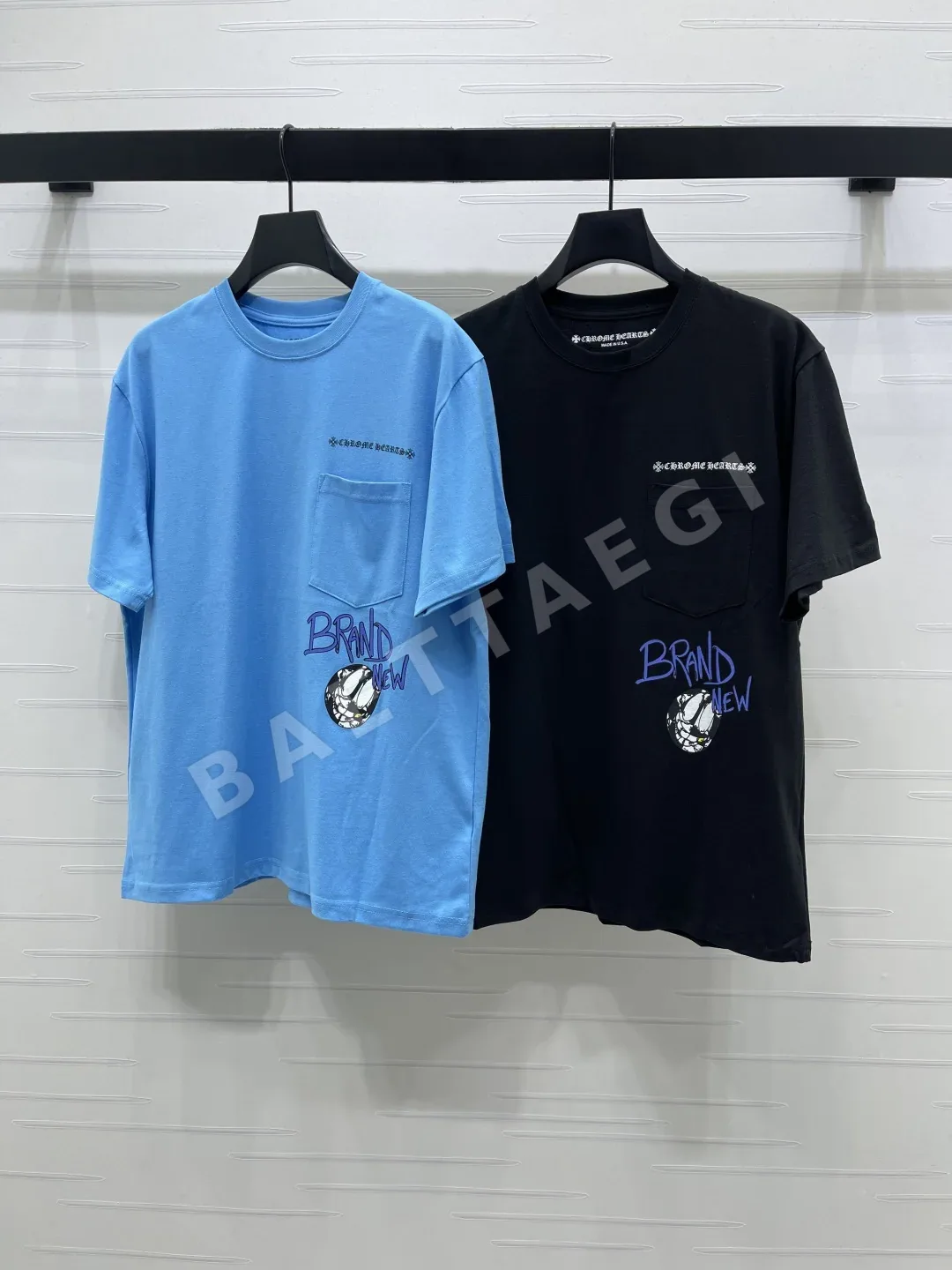 크롬하츠 유니섹스 컬러 블록 반팔 티셔츠 53130