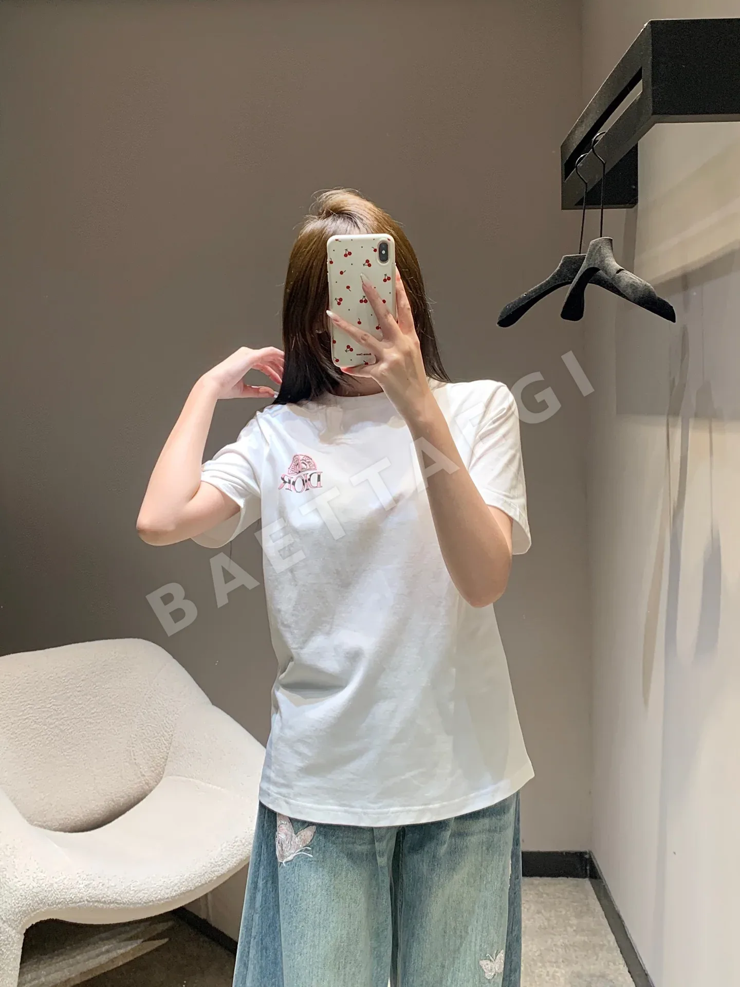 디올 레터 프린트 반팔 티셔츠 상세 이미지 3