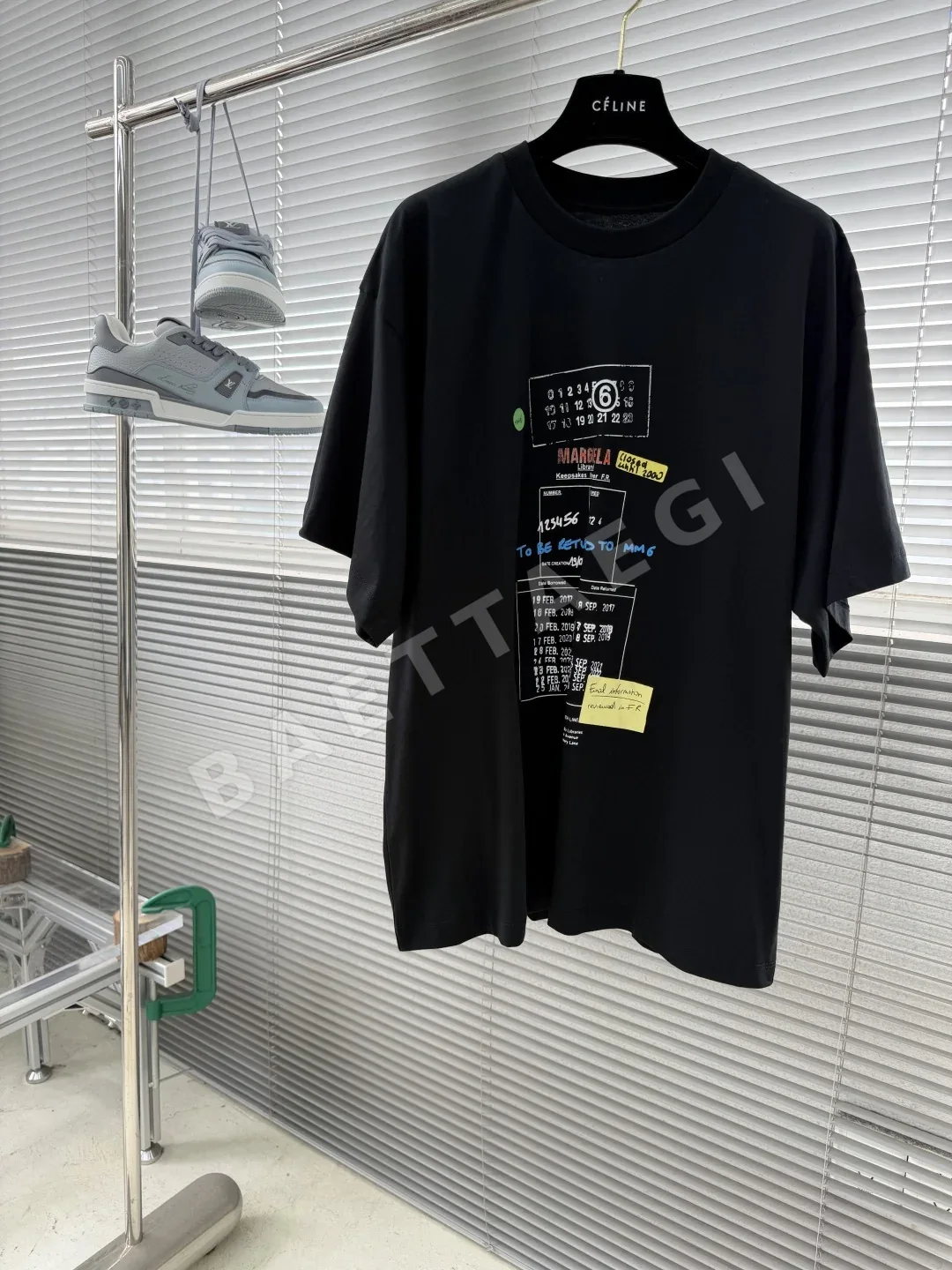 마르지엘라 프린트 크루넥 반팔티셔츠