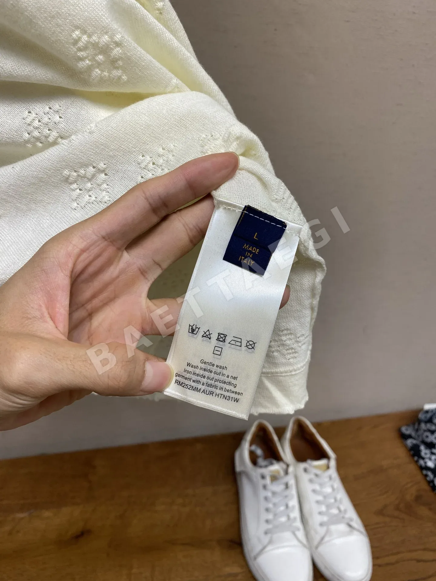 루이비통 그라데이션 자카드 양모 반팔 니트 상세 이미지 9