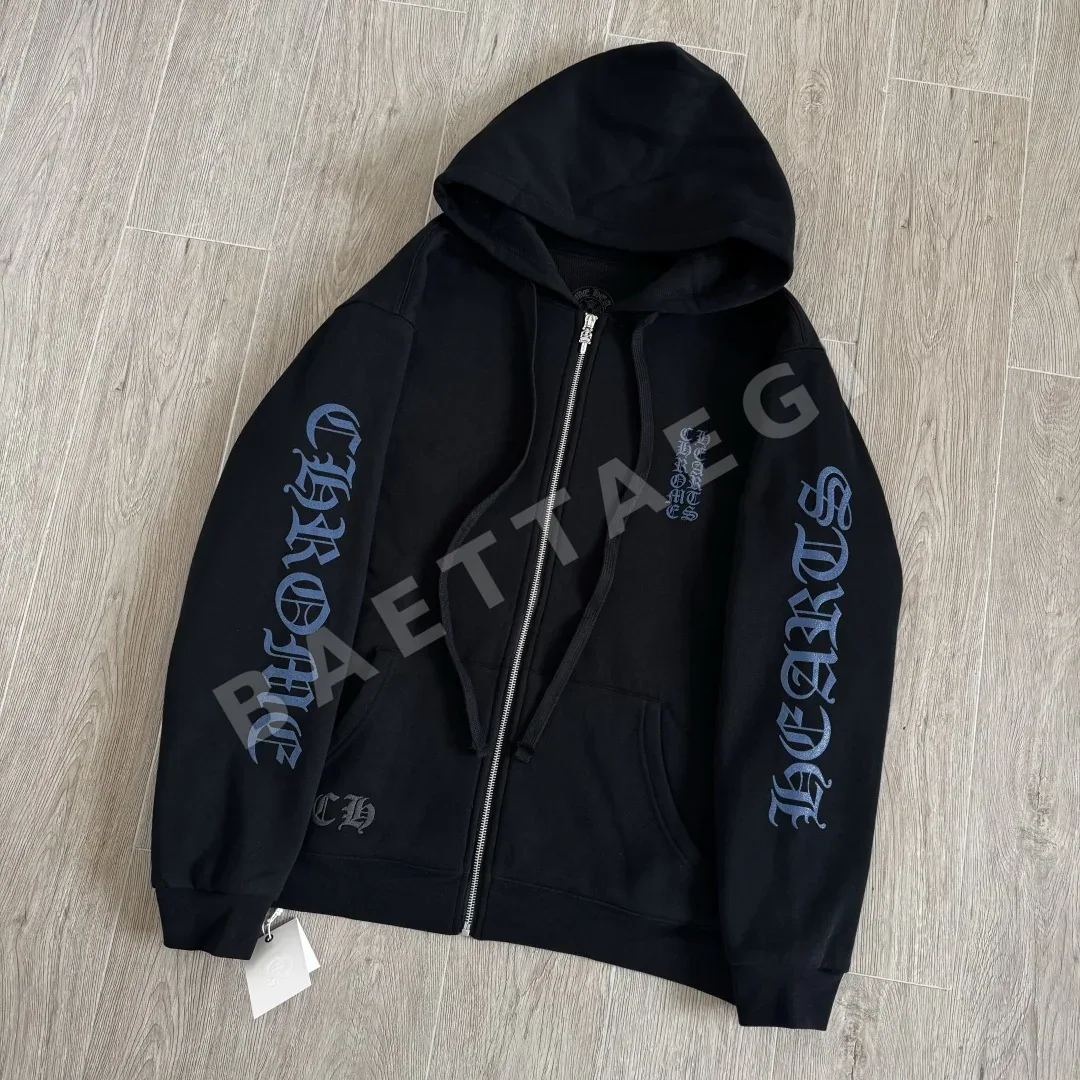 크롬하츠 블랙 경량 플리스 집업 후드 상세 이미지 2