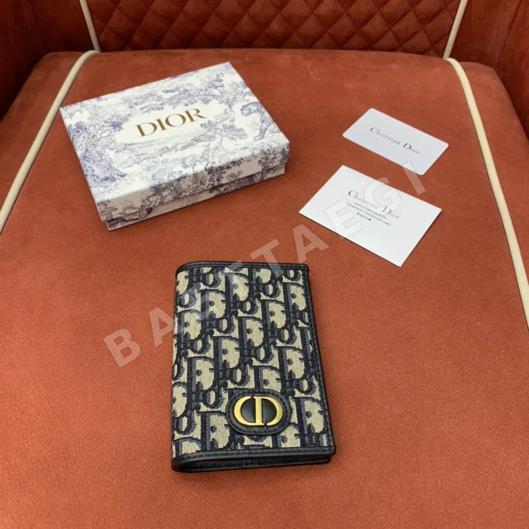 디올 자카드 오블리크 CD 로고 여권 지갑 191176