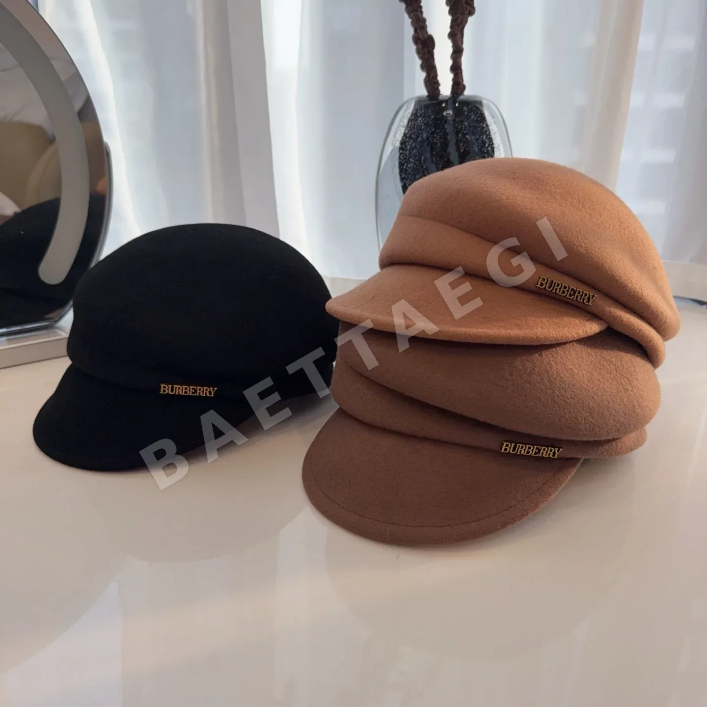 버버리 울 펠트 라이딩 모자 81941