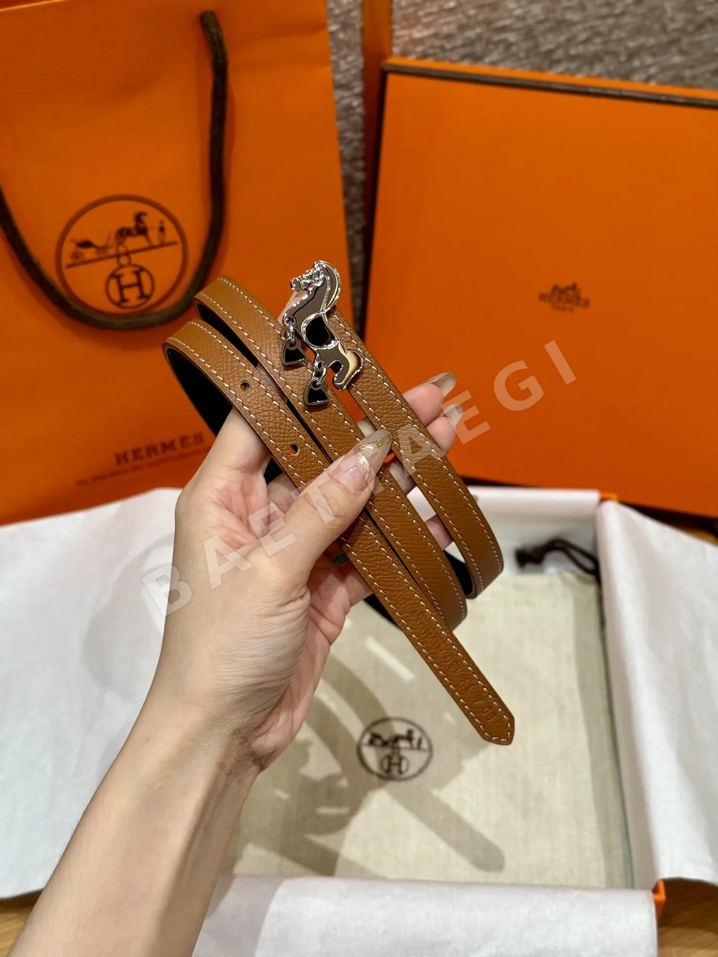 에르메스 그레난 양면 가죽 벨트 상세 이미지 6