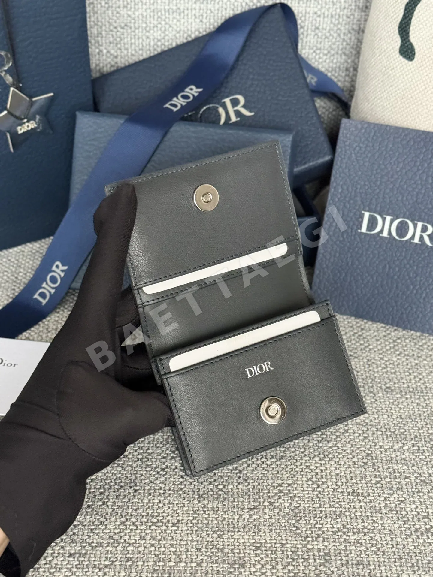 디올 CD 다이아몬드 패턴 카드 지갑 상세 이미지 6