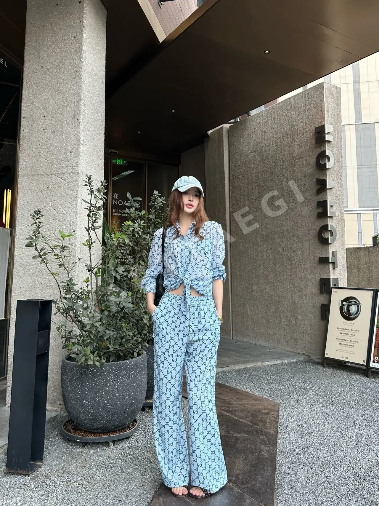 구찌 시스루 셔츠 세트 여성의류 세트 91832