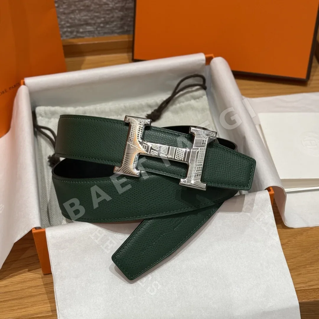 에르메스 홈 투아레그 양면 가죽 벨트 175366