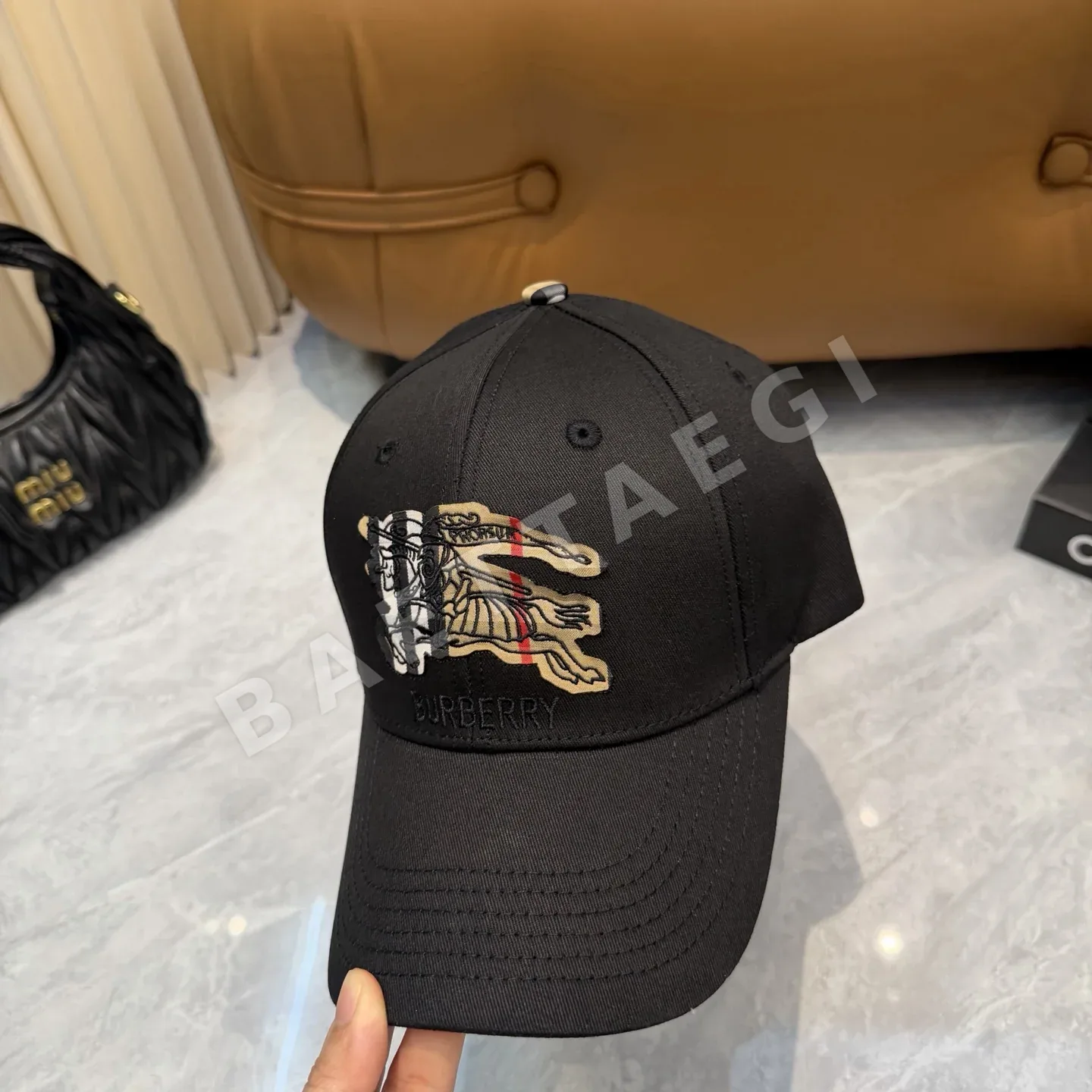 버버리 코튼 베이스볼 캡 상세 이미지 8