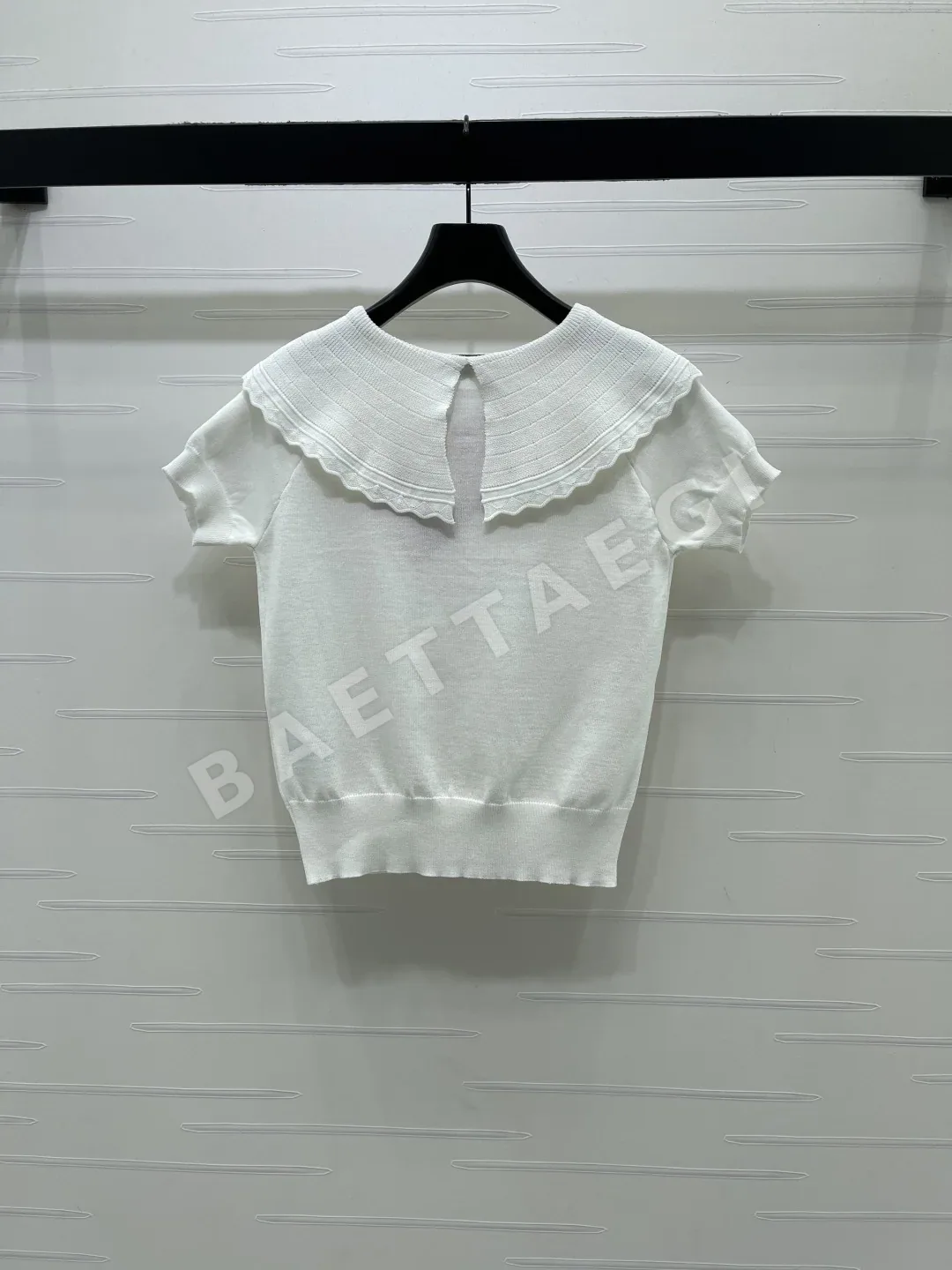 미우미우 피터팬 카라 니트 반팔 탑 상세 이미지 8