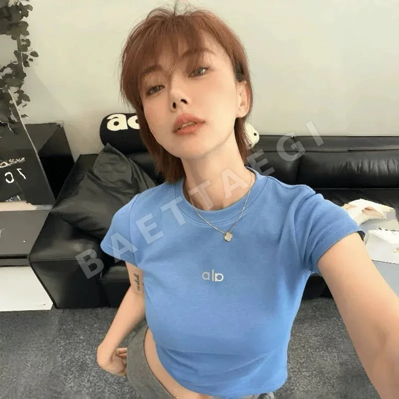 알로 여성 라운드넥 반팔 티셔츠 상세 이미지 2