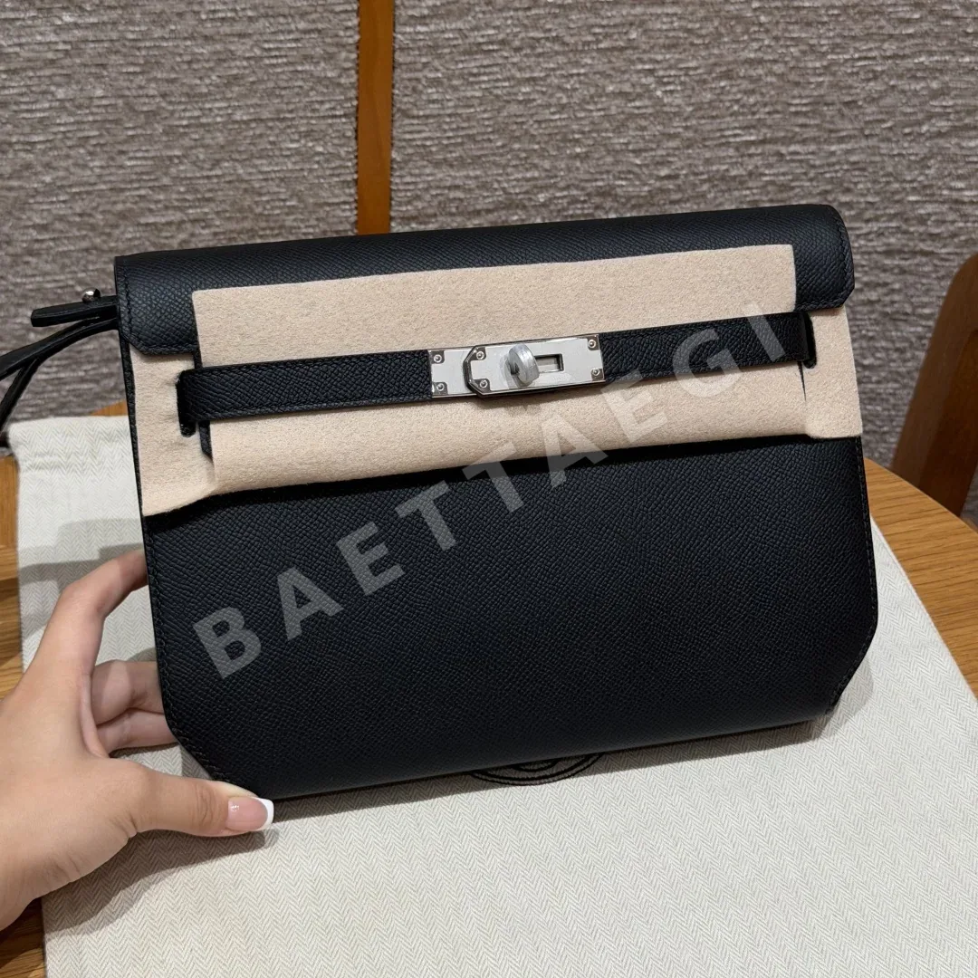 에르메스 켈리 데페슈 남성 클러치백 25 cm 블랙 191666