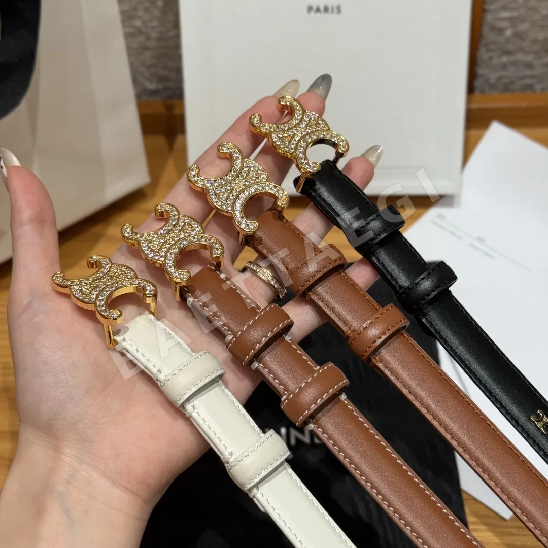 셀린느 개선문 크리스탈 장식 소가죽 벨트 상세 이미지 4