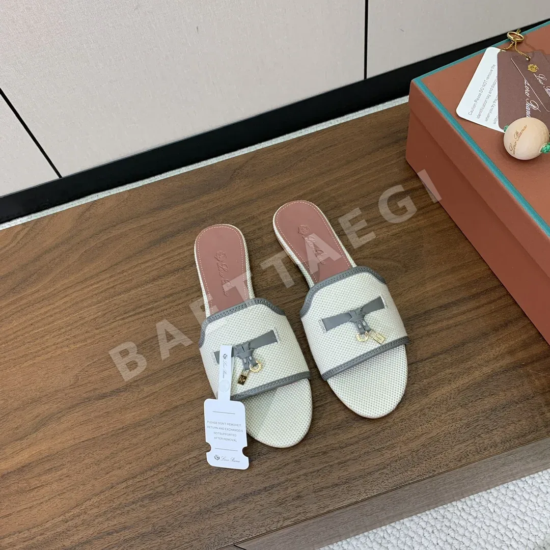 로로피아나 컬러 블록 플랫 샌들 상세 이미지 3