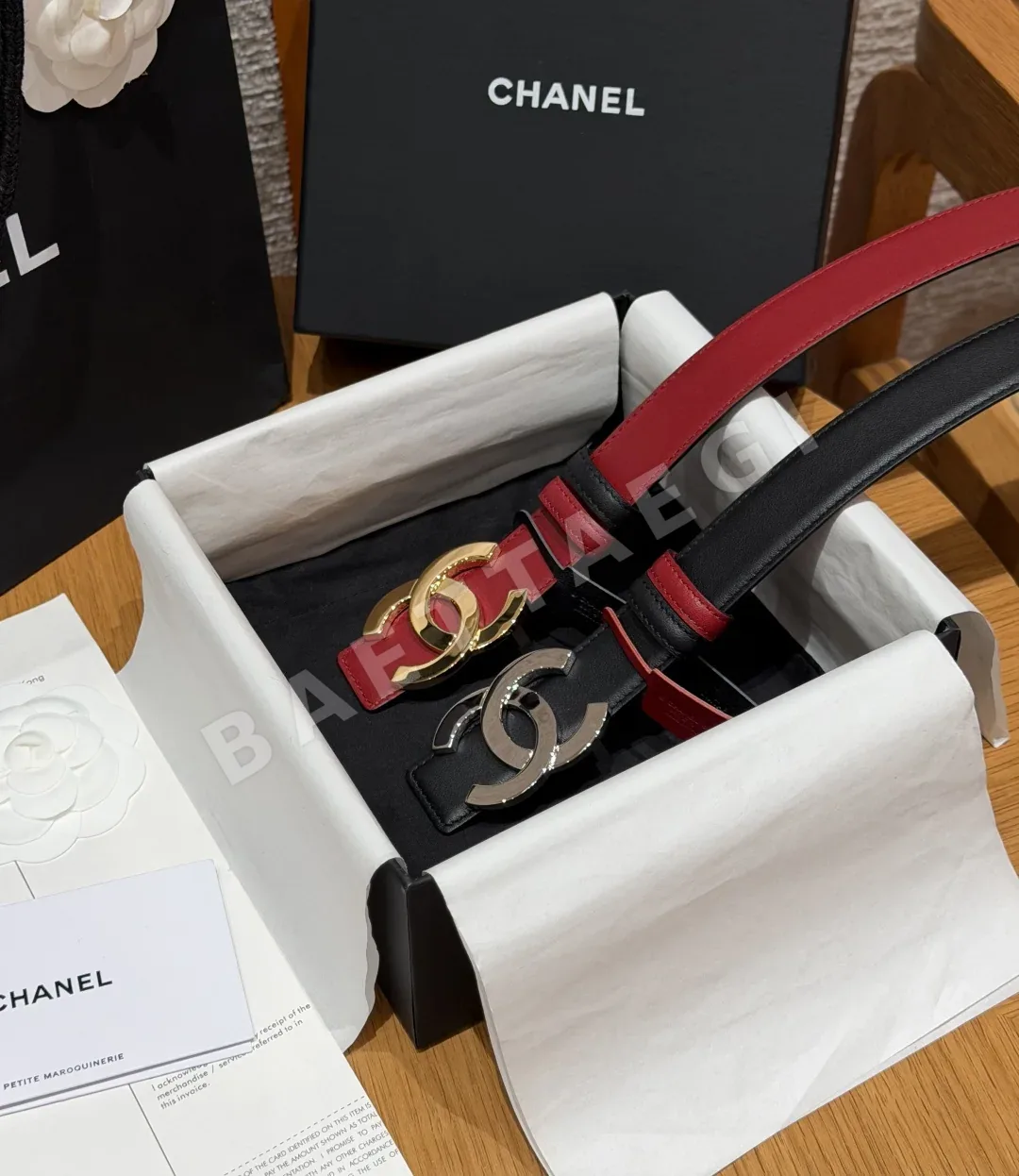 샤넬 더블 C 버클 가죽 벨트 상세 이미지 3