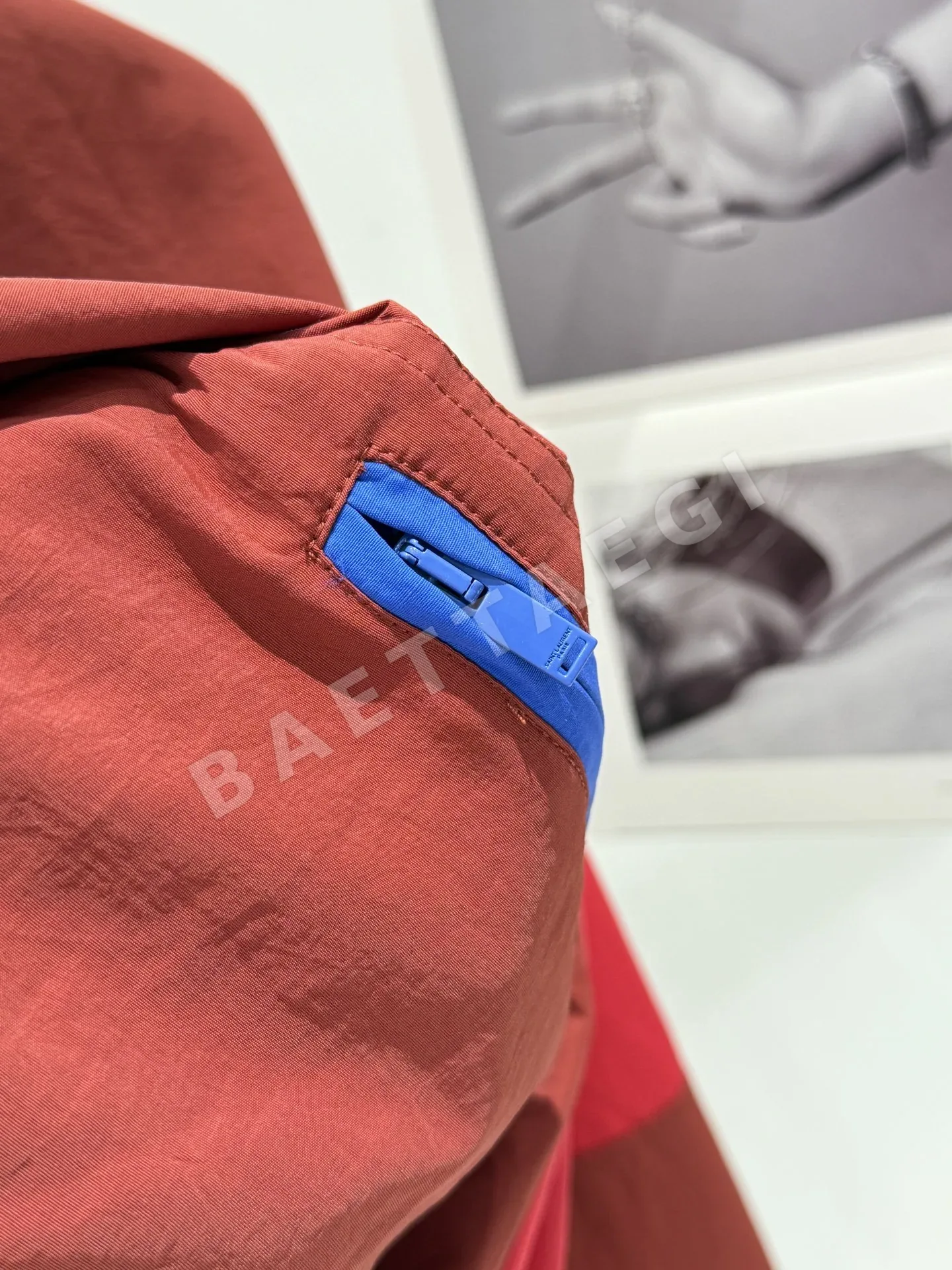 생로랑 스탠드카라 더블포켓 여성 자켓 상세 이미지 7