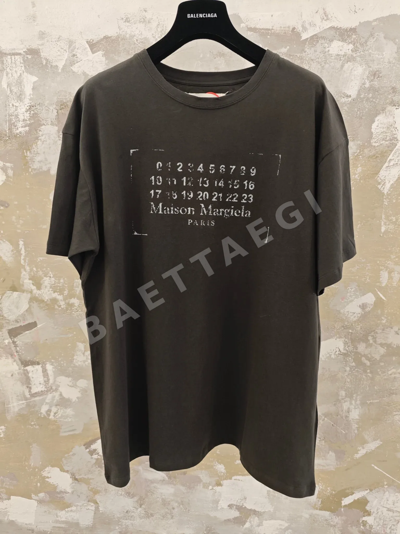 마르지엘라 데미지 가공 디지털 프린트 남성 반팔 티셔츠 158867
