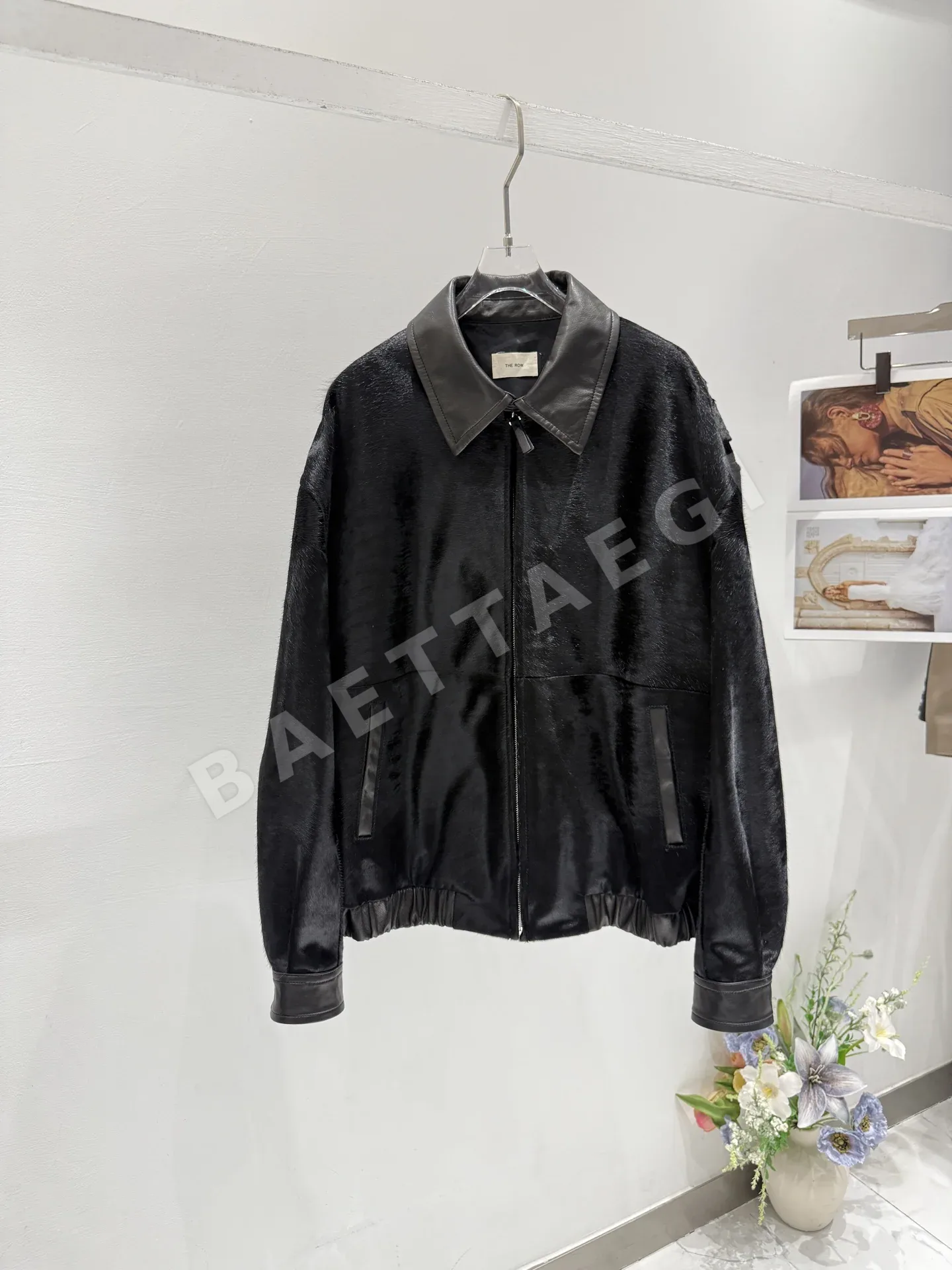 더로우 태우모 가죽 드롭 숄더 자켓 206805