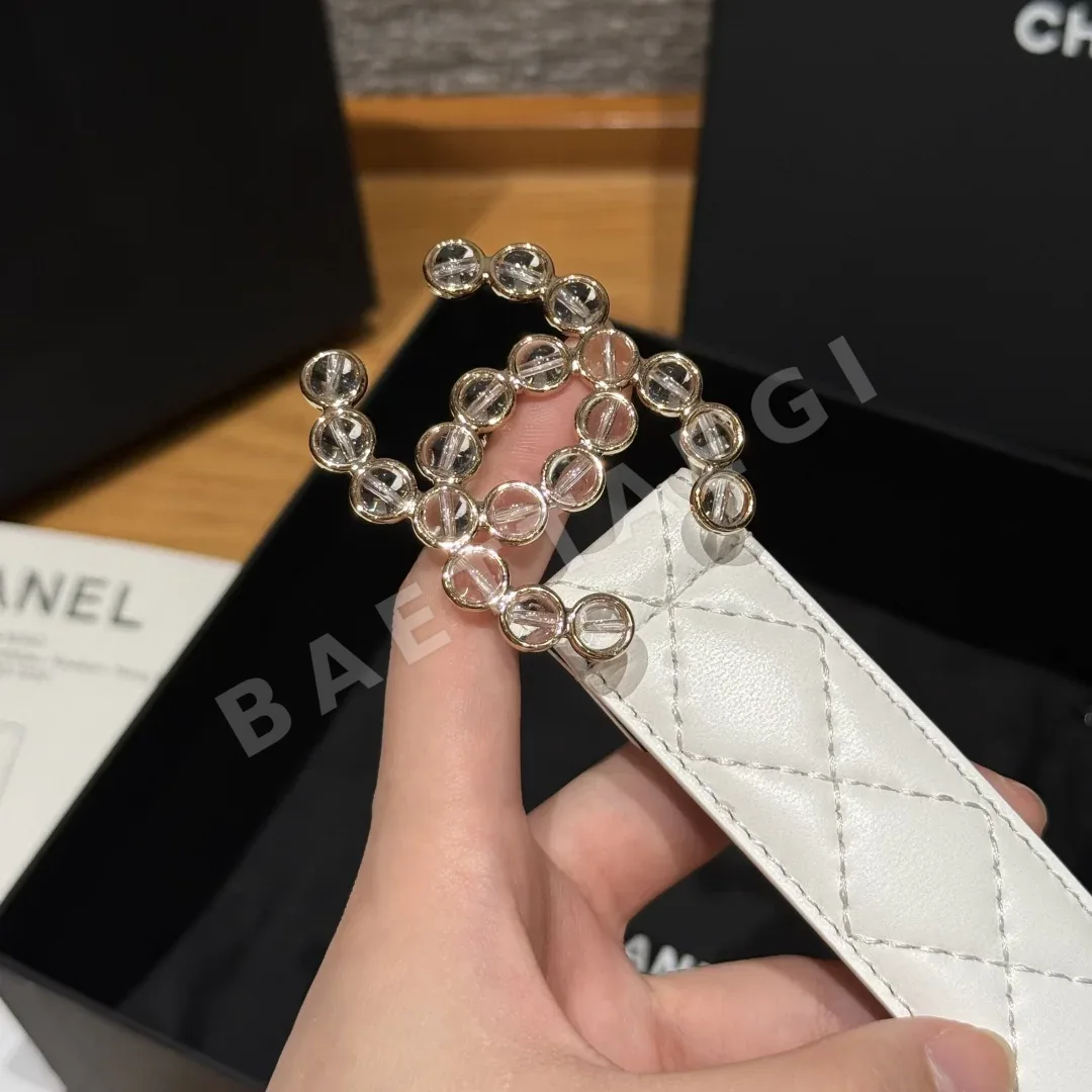 샤넬 더블 C 메탈 로고 램스킨 벨트 상세 이미지 7