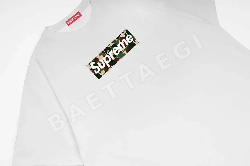 슈프림 카모플라주 로고 남성 반팔 티셔츠 상세 이미지 7