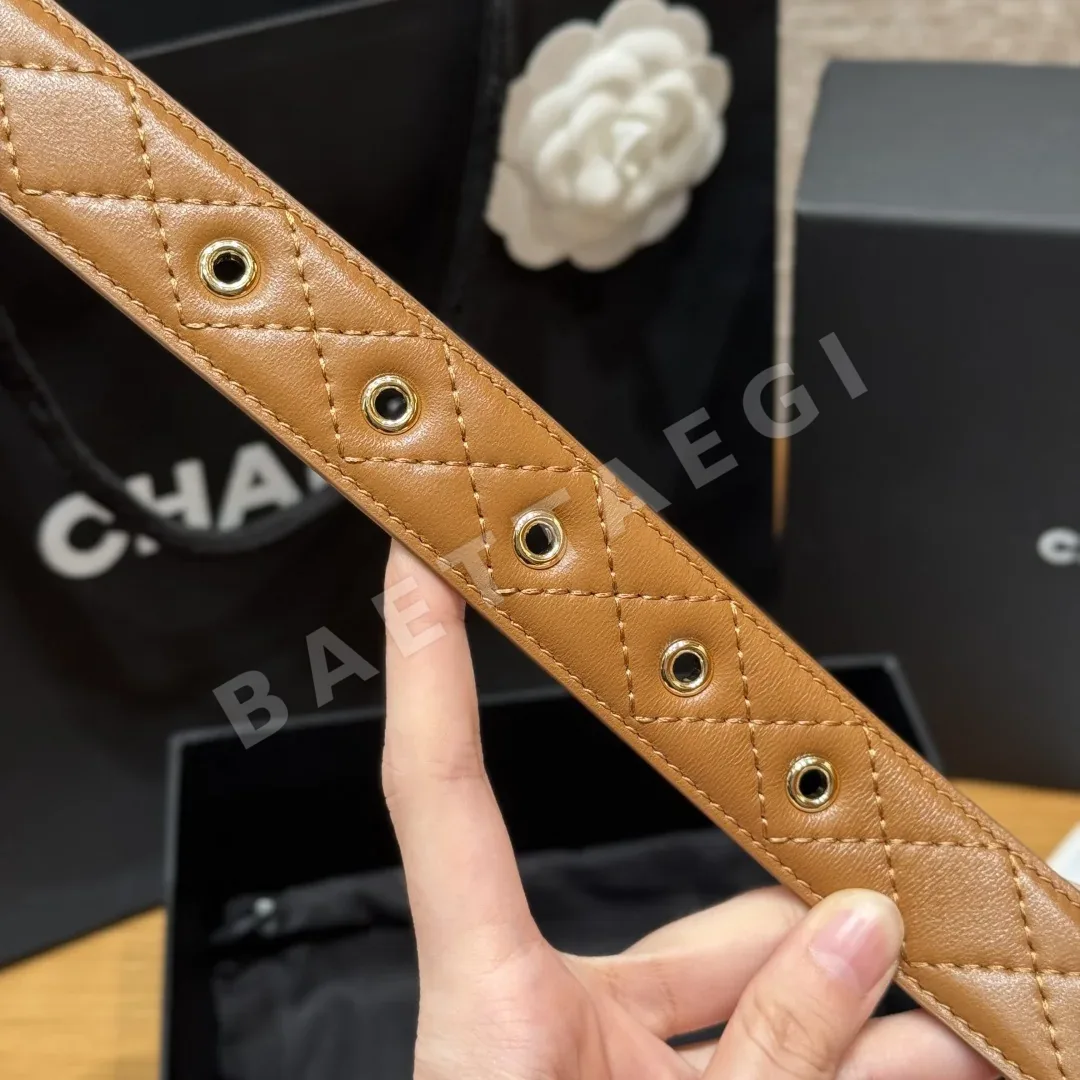 샤넬 램스킨 더블 C 메탈 로고 벨트 상세 이미지 6