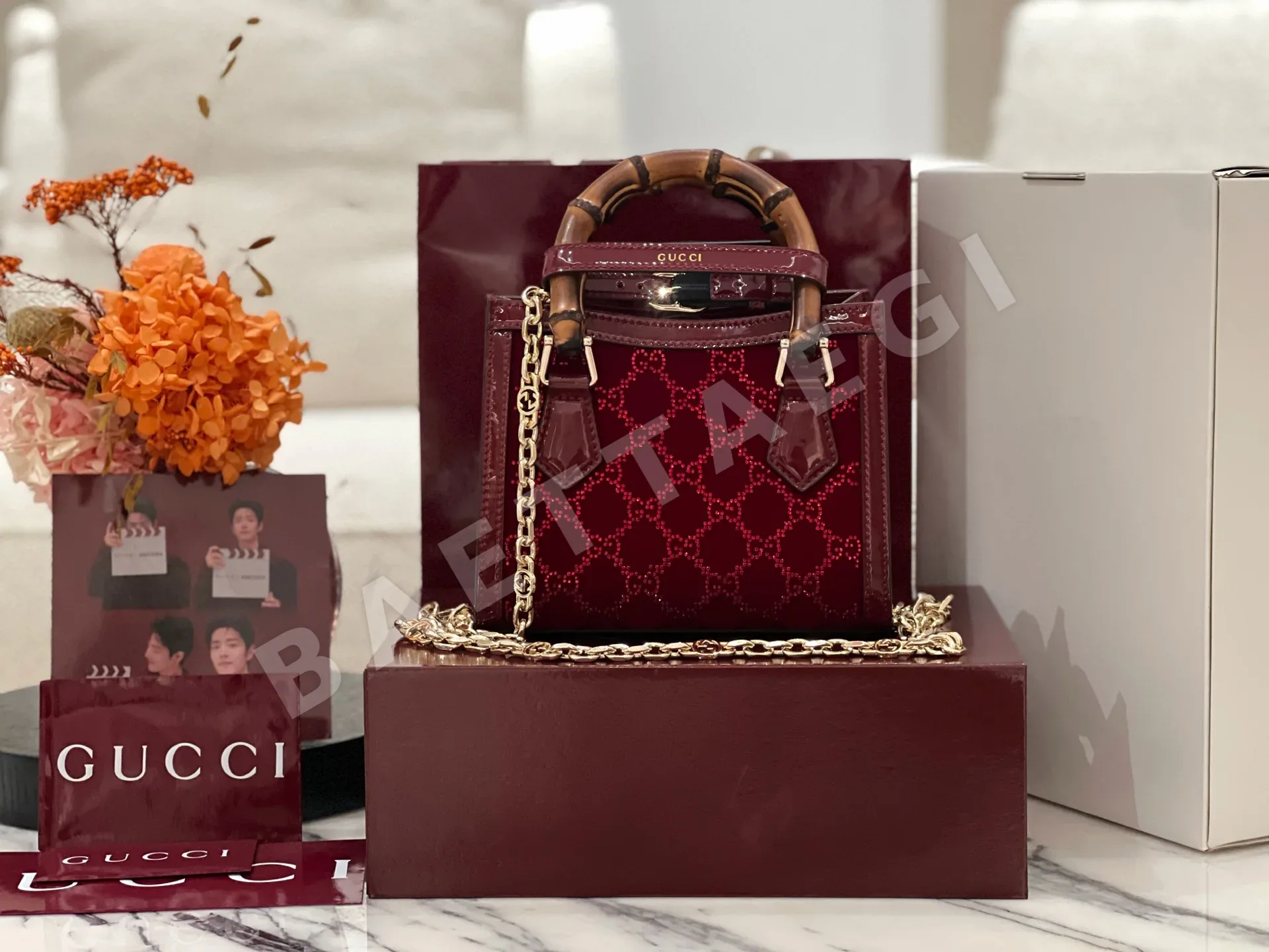 구찌 다이아나 뱀부 크리스털 스몰 토트백 상세 이미지 2