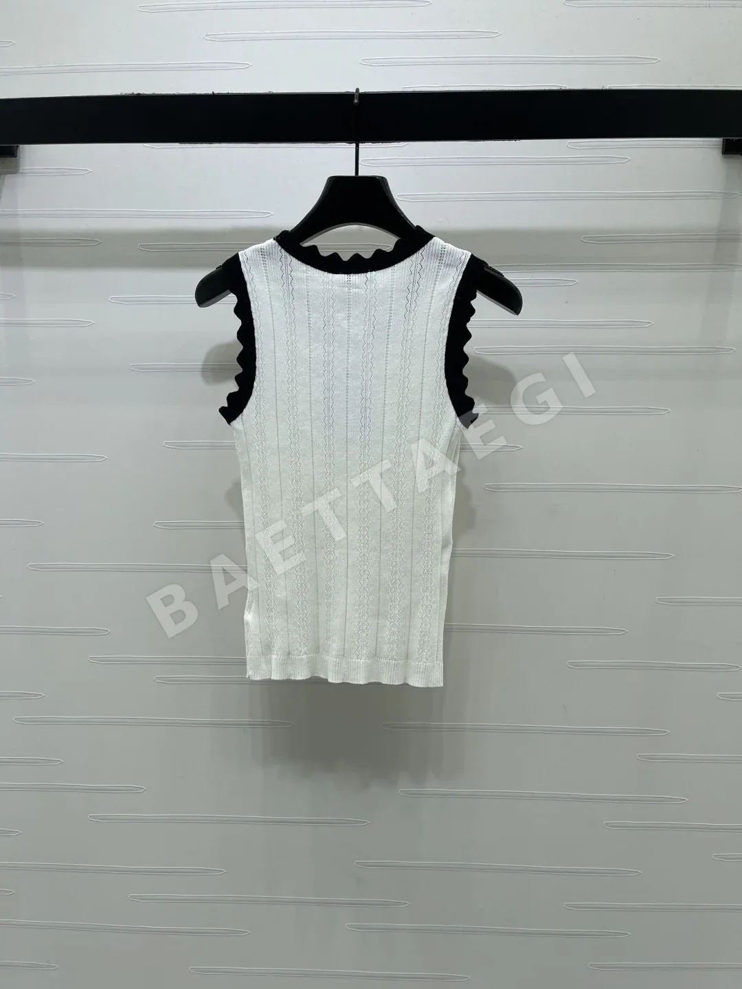 샤넬 3D 리본 장식 아이스 실크 반팔 니트 베스트 상세 이미지 8