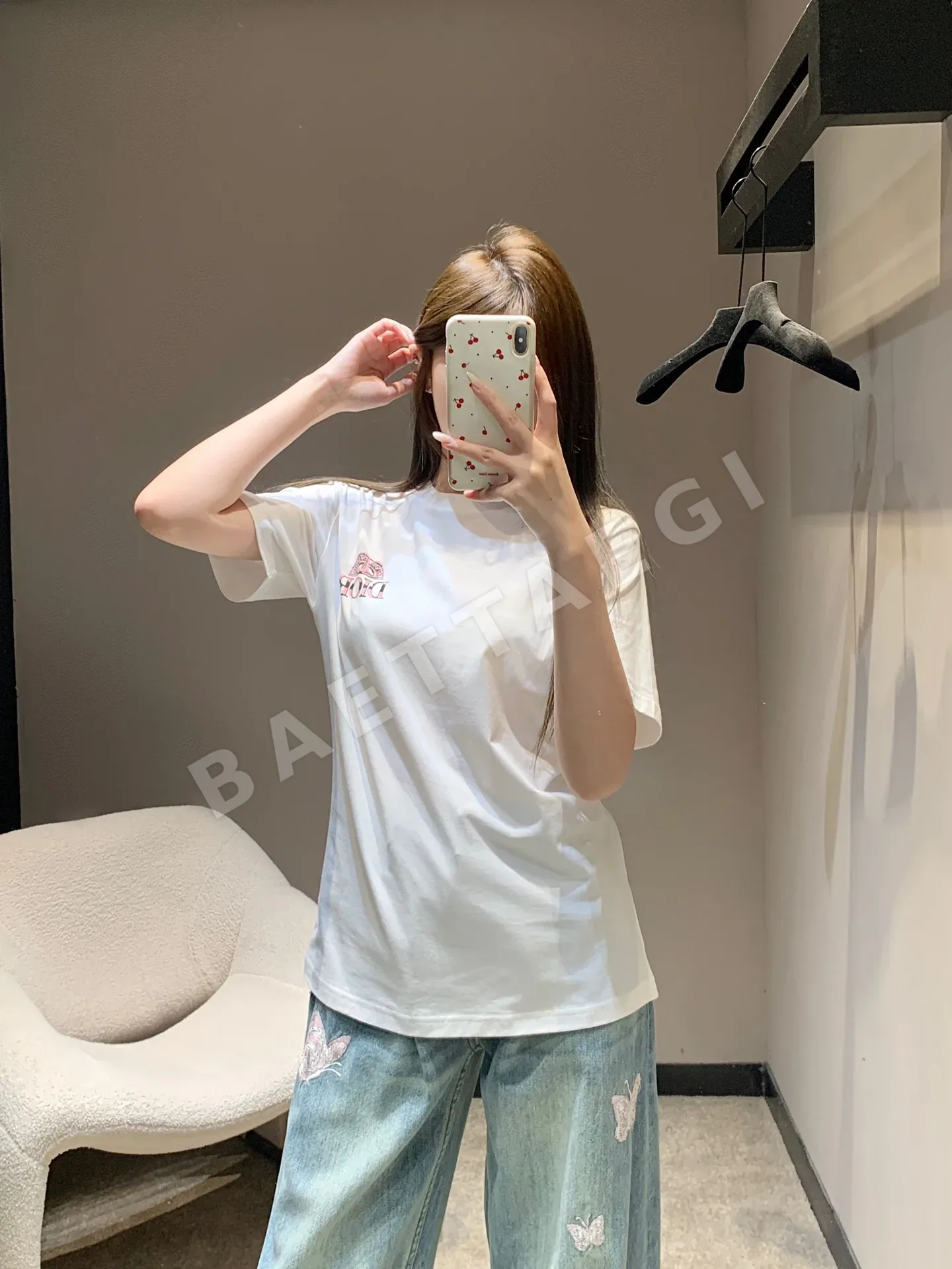 디올 레터 프린트 반팔 티셔츠 상세 이미지 9
