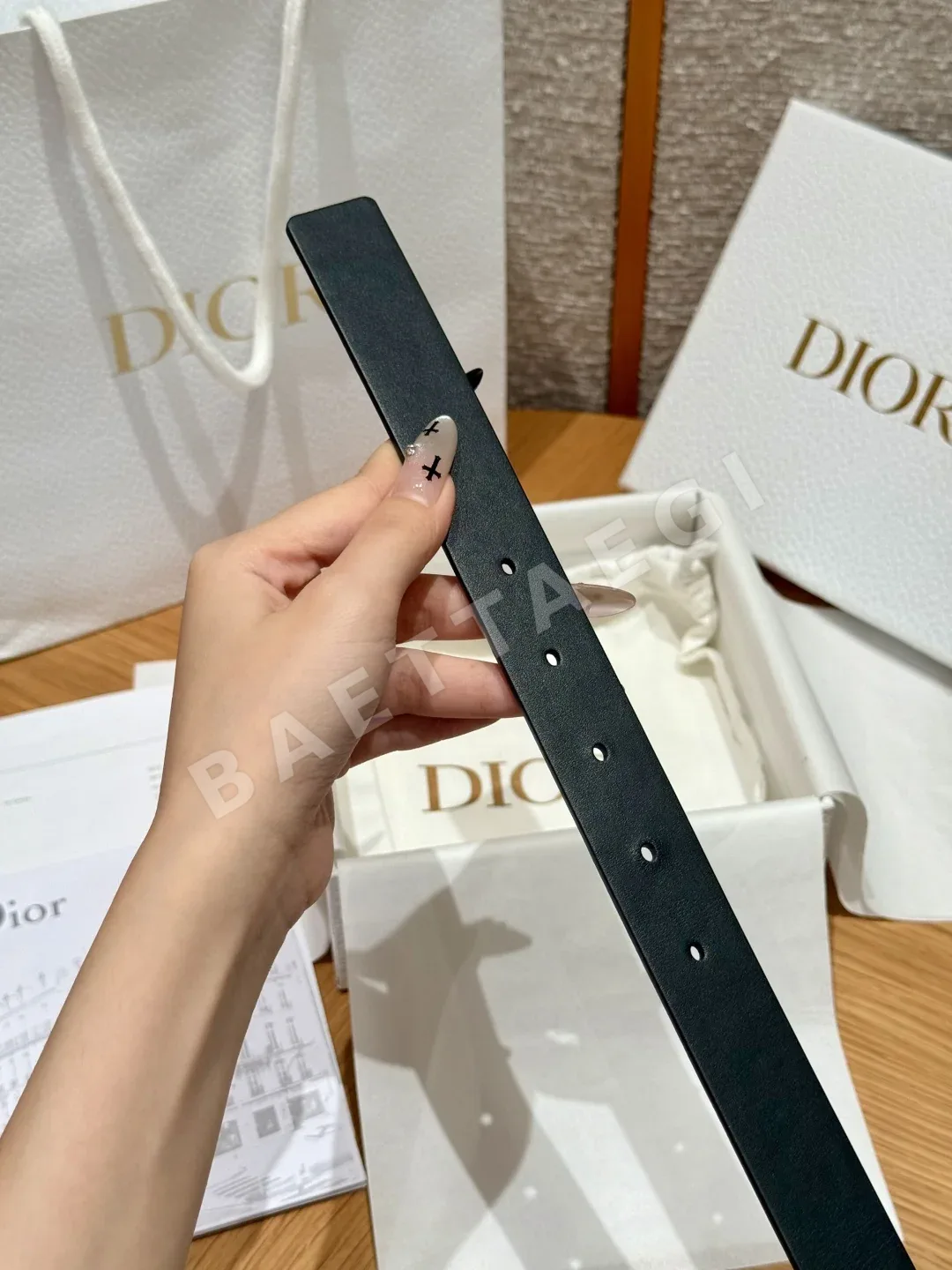 디올 JD280 메다이용 소가죽 벨트 상세 이미지 5