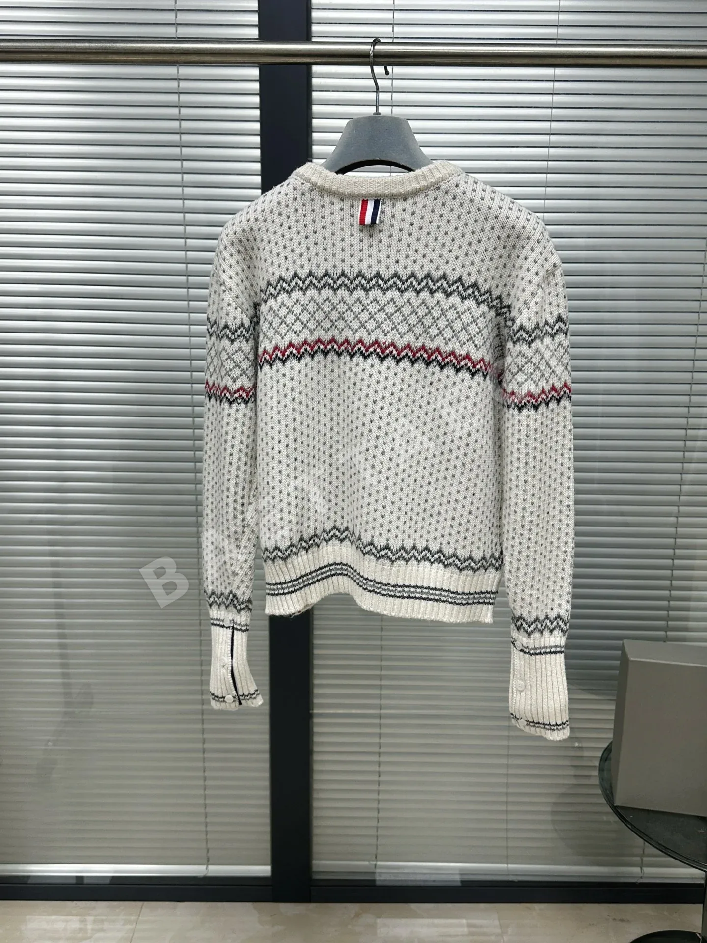 톰브라운 페어아일 울 크루넥 가디건 여성용 상세 이미지 3