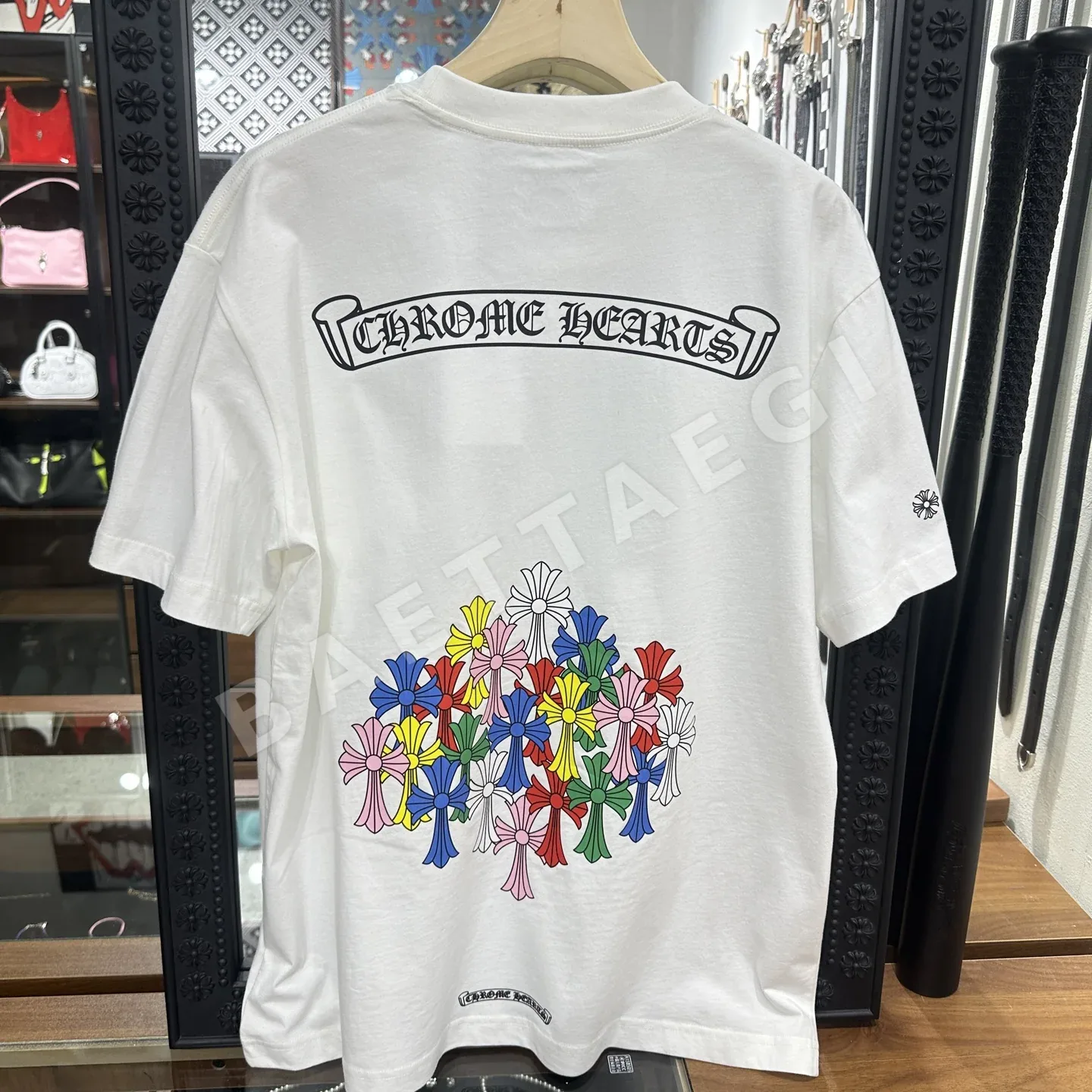 크롬하츠 화이트 팬텀 크로스 남성 반팔 상세 이미지 2