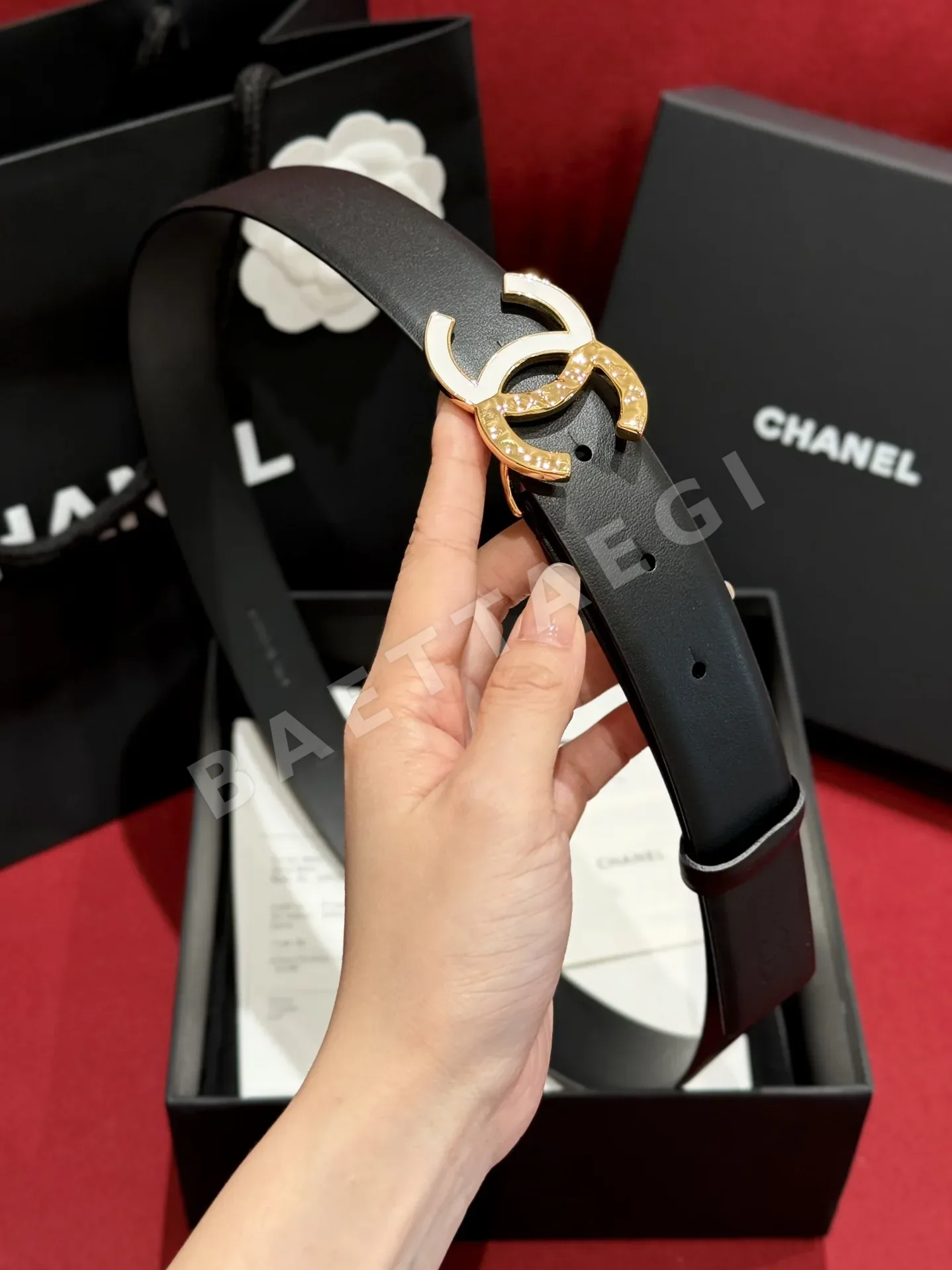 샤넬 가죽 버클 여성 벨트 상세 이미지 3