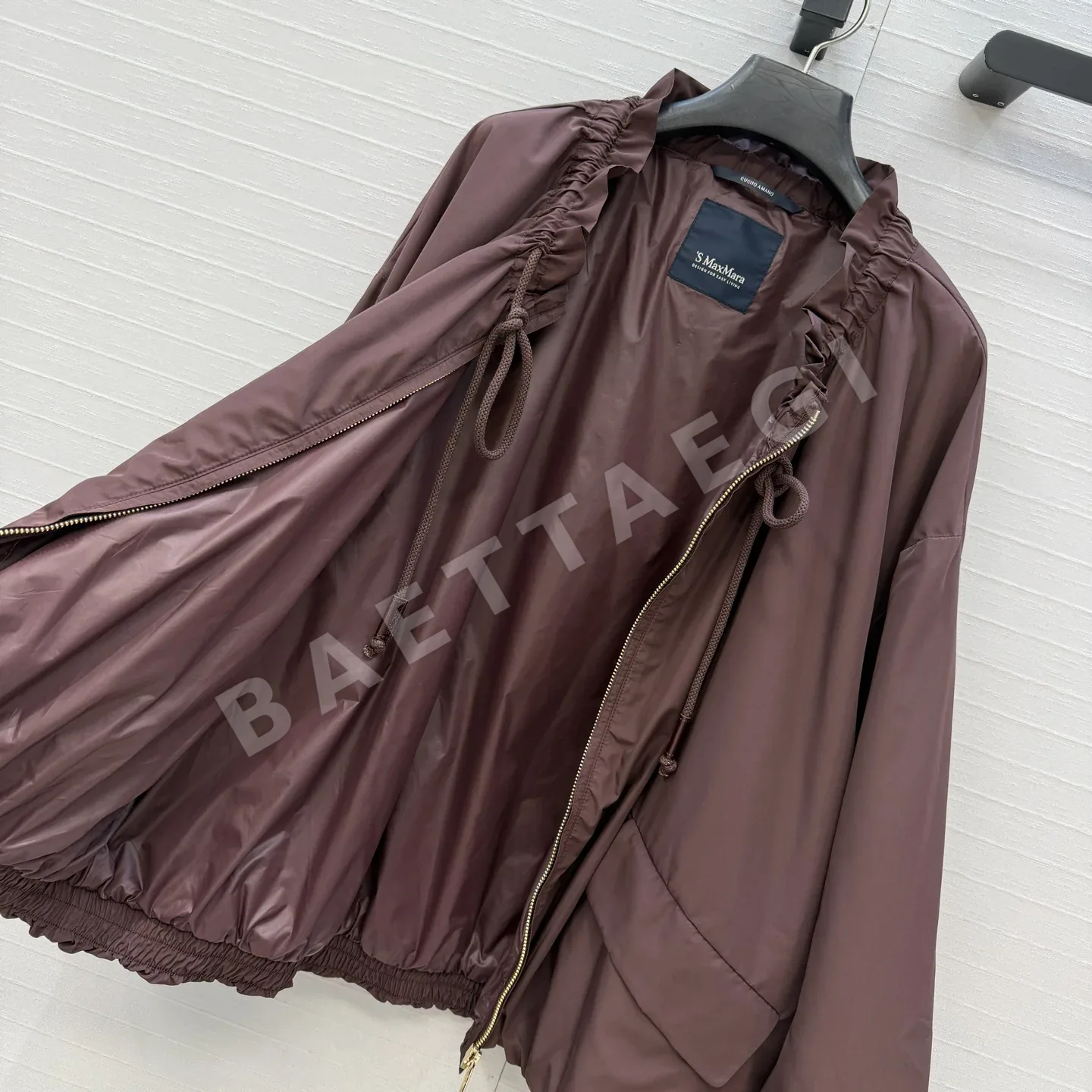 막스마라 드로스트링 레이스 카라 트렌치코트 자켓 상세 이미지 7