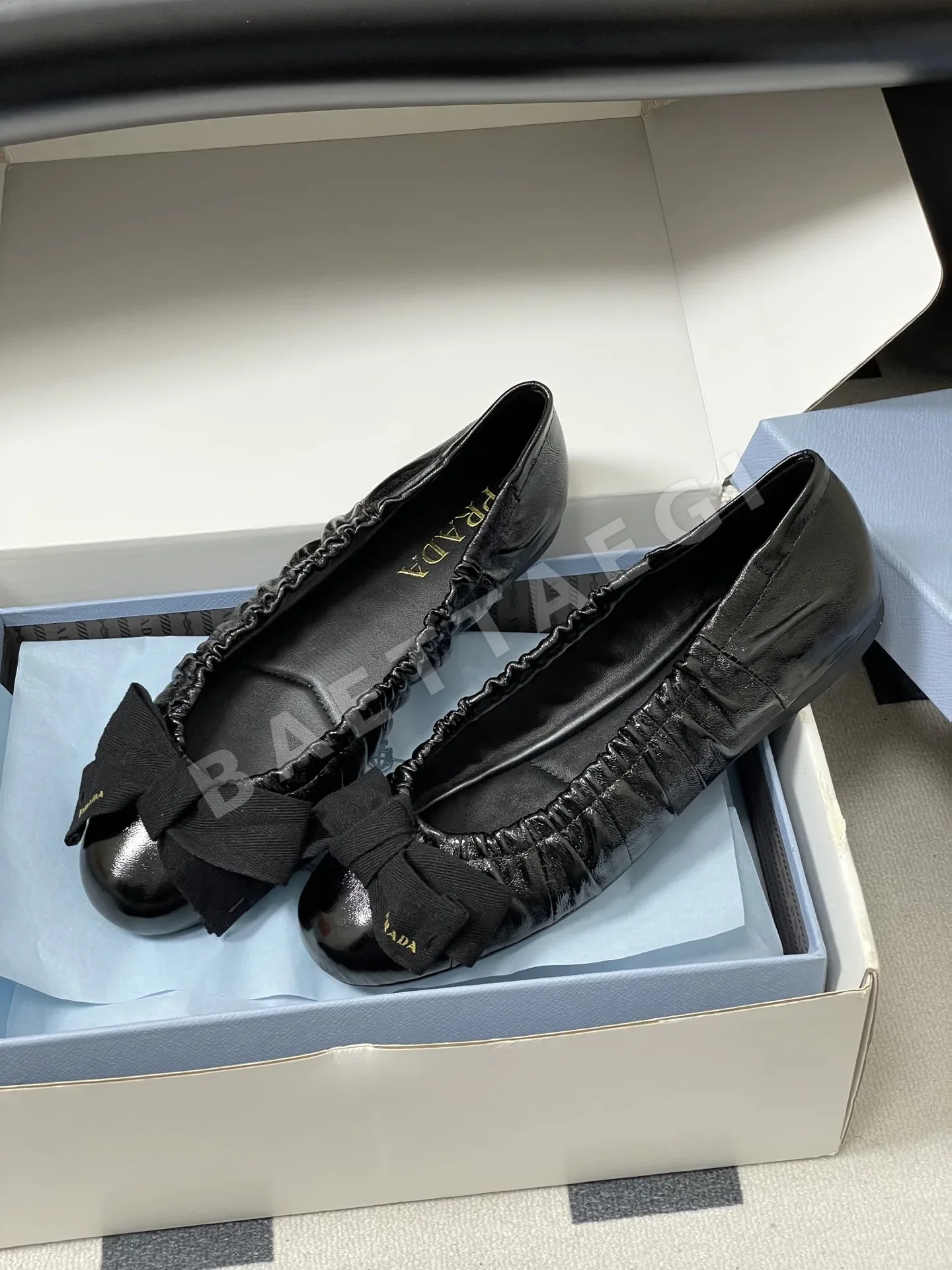 프라다 프렌치 빅 보우 발레 플랫 신발 8236 상세 이미지 4
