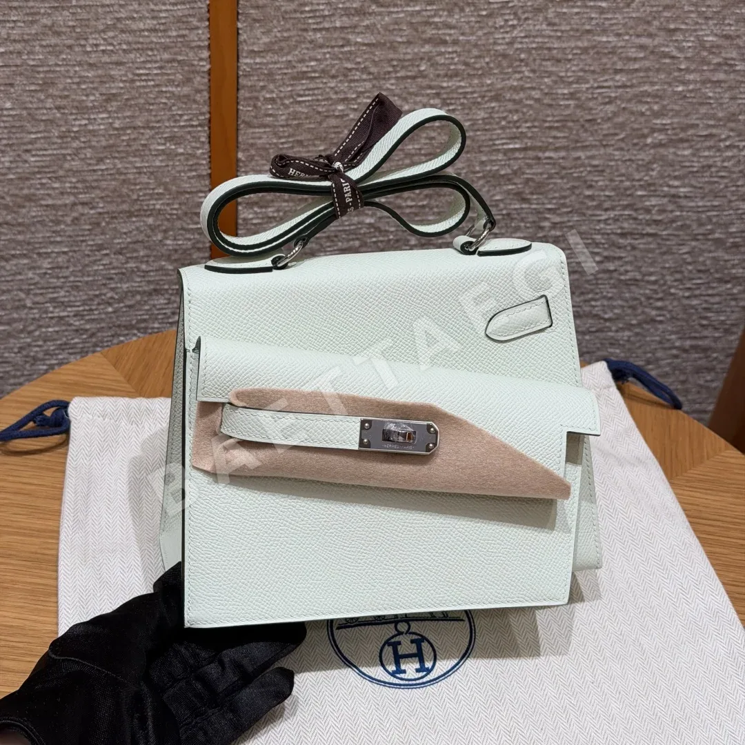 에르메스 켈리 20 에뽀 가죽 실버 하드웨어 가방 18215